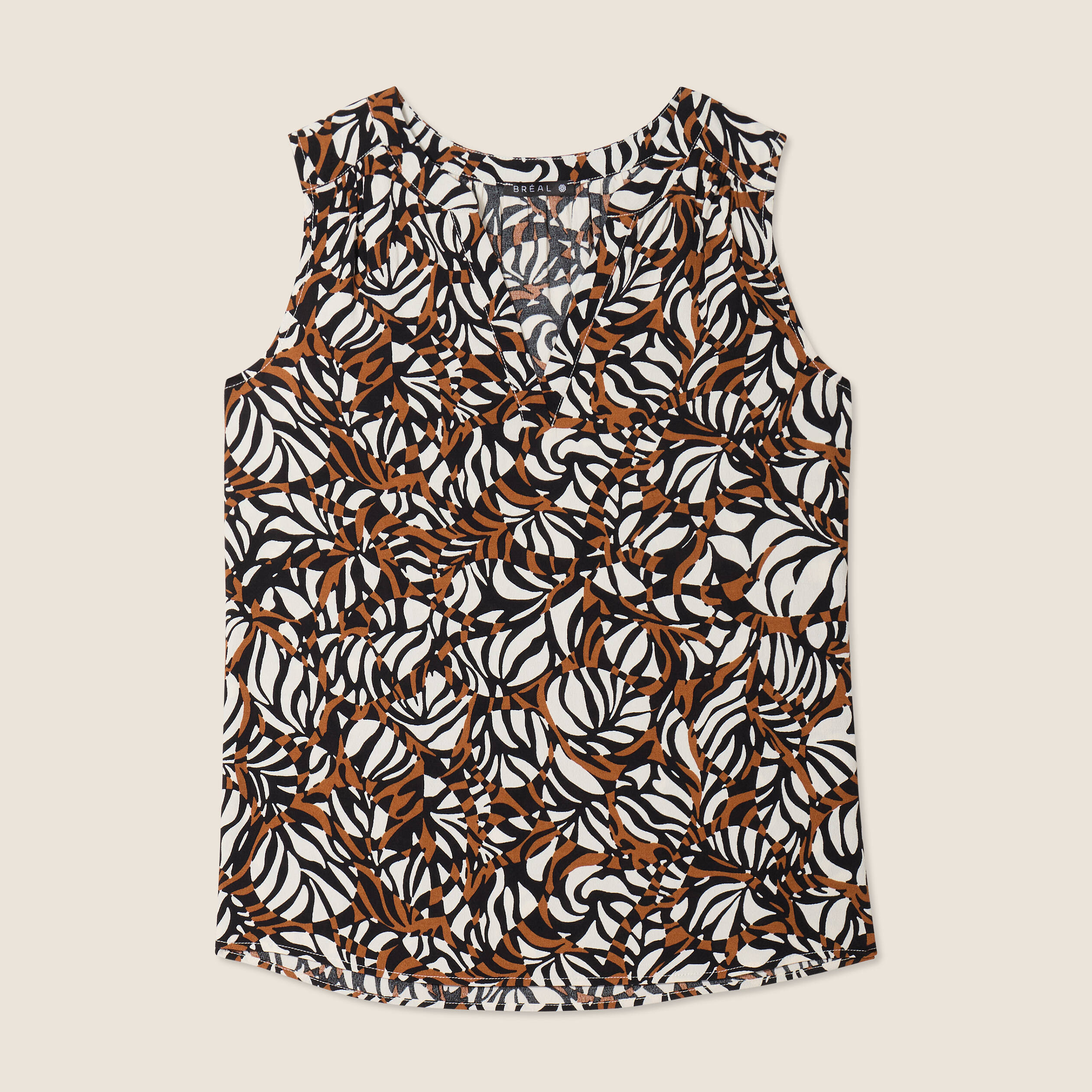 Blouse sans manches marron femme