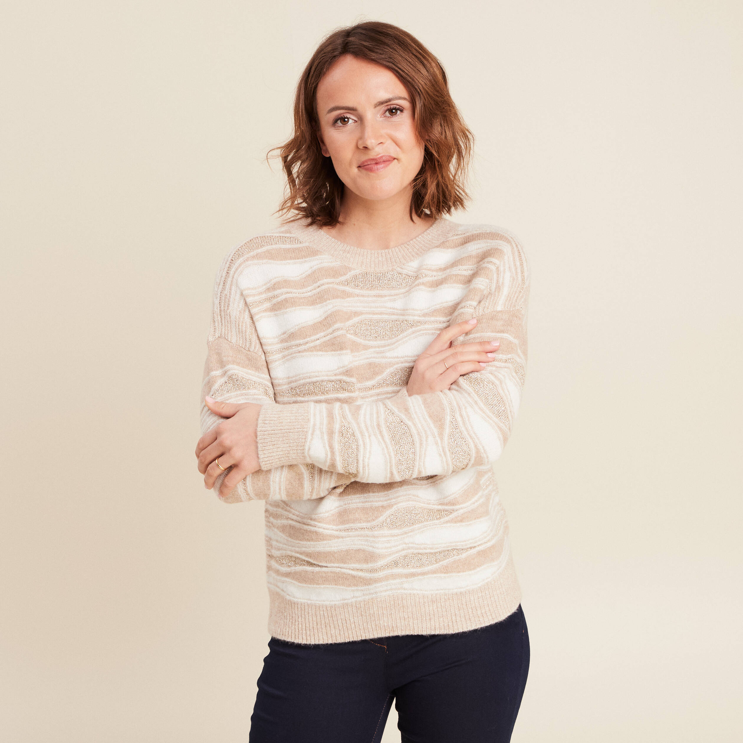 pull manches longues beige femme Pull manches longues beige femme