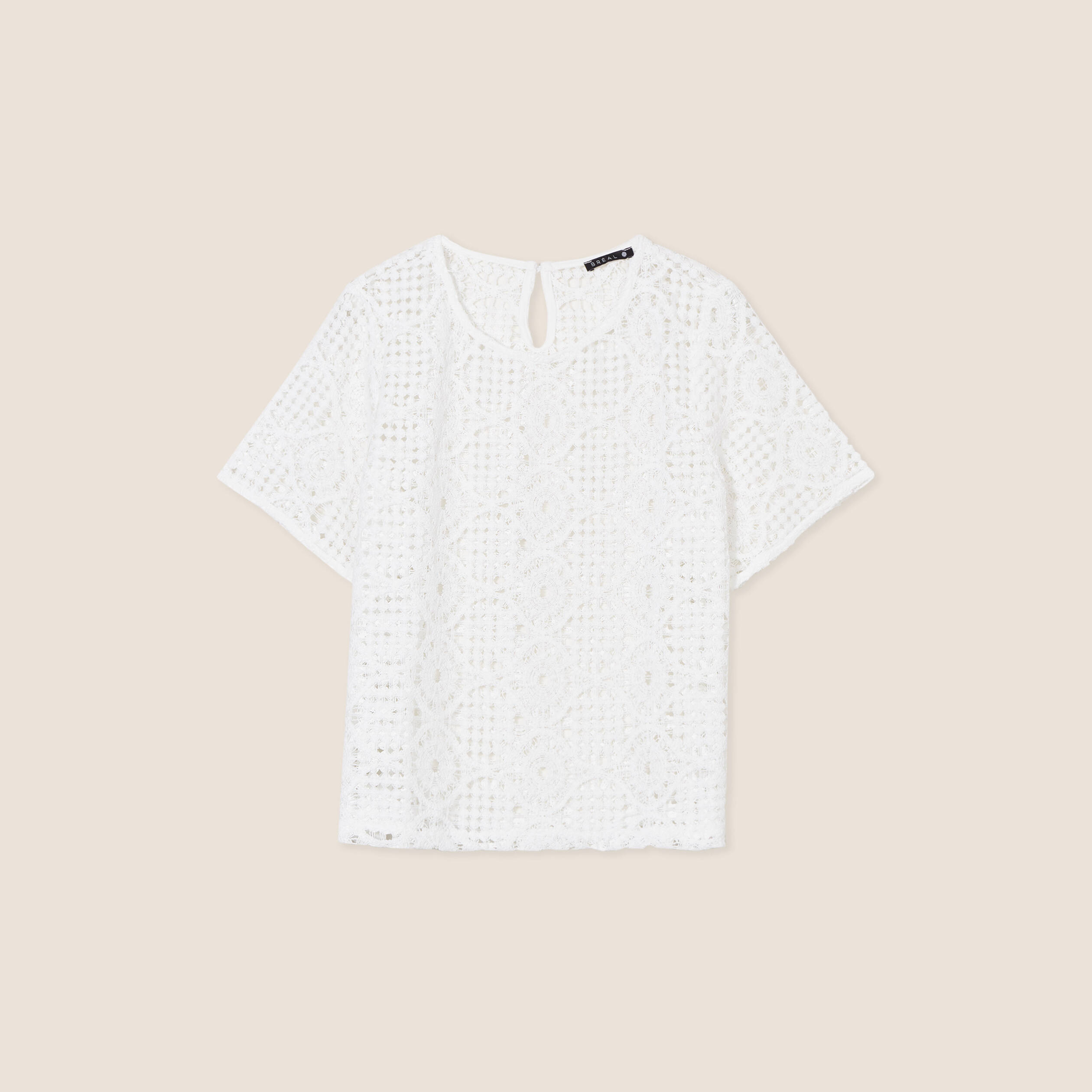 T-shirt manches courtes ecru femme