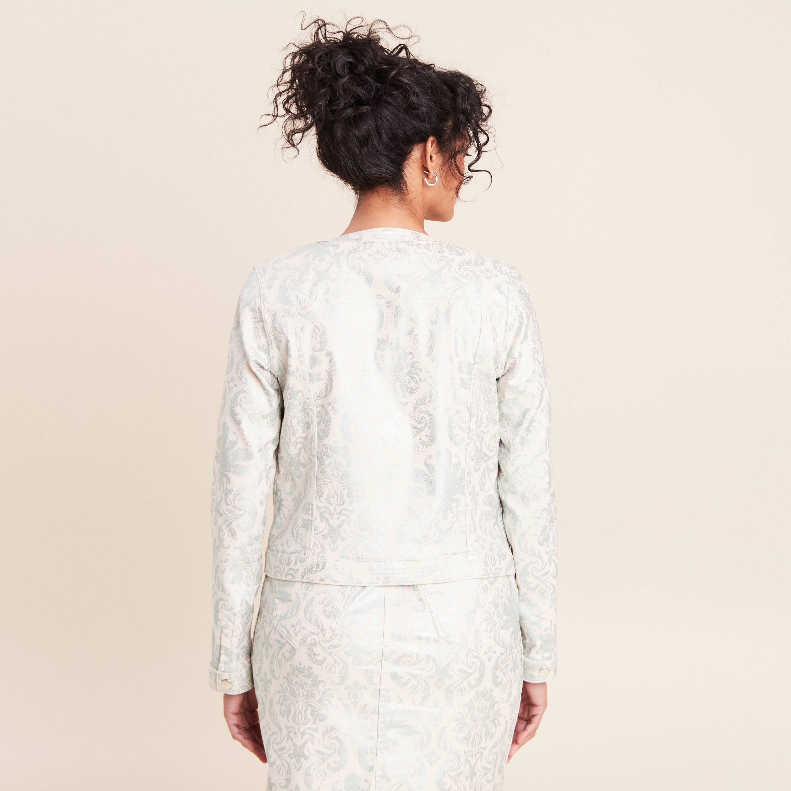 Veste cintr&eacute;e r&eacute;versible manches longues blanc femme