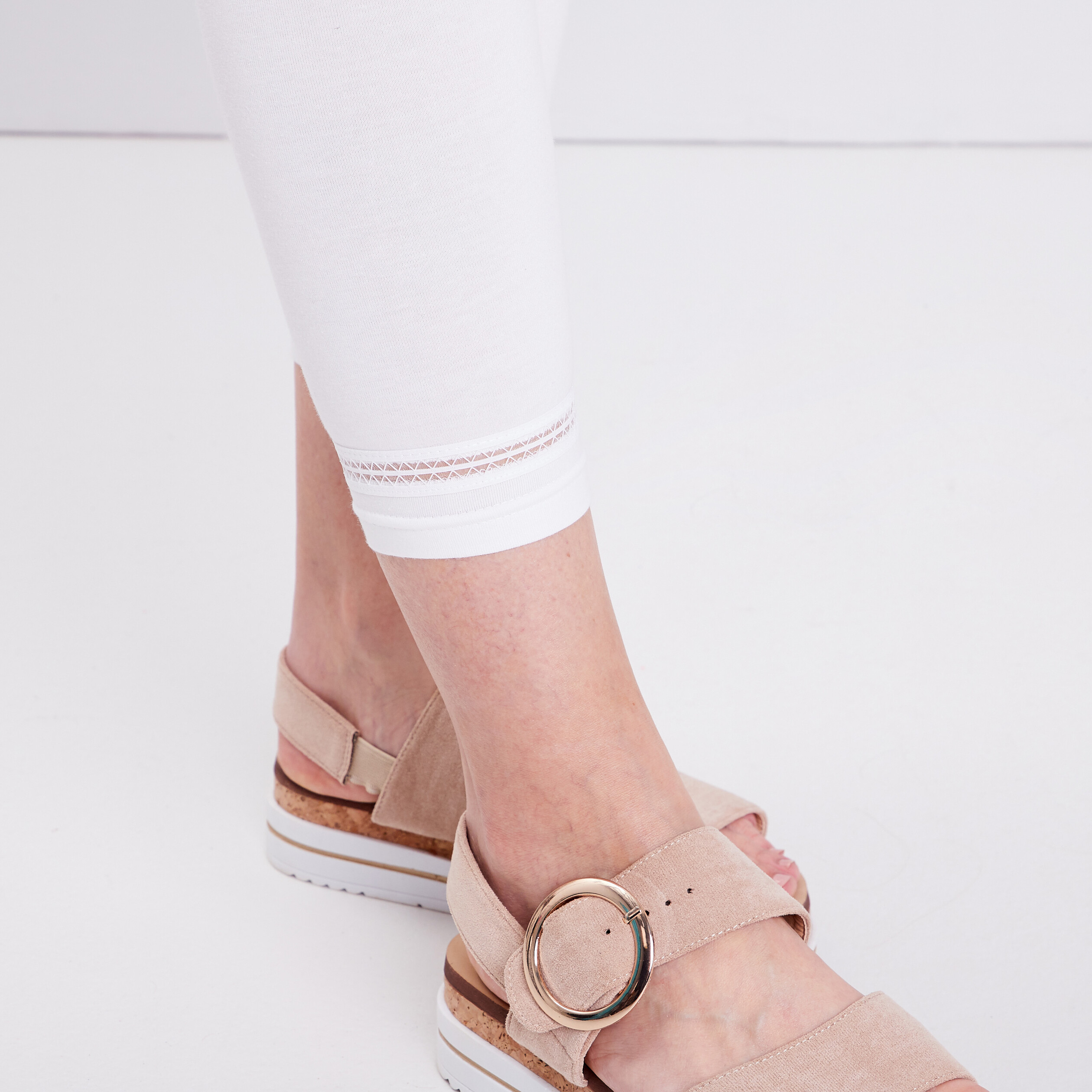 Legging taille haute blanc femme