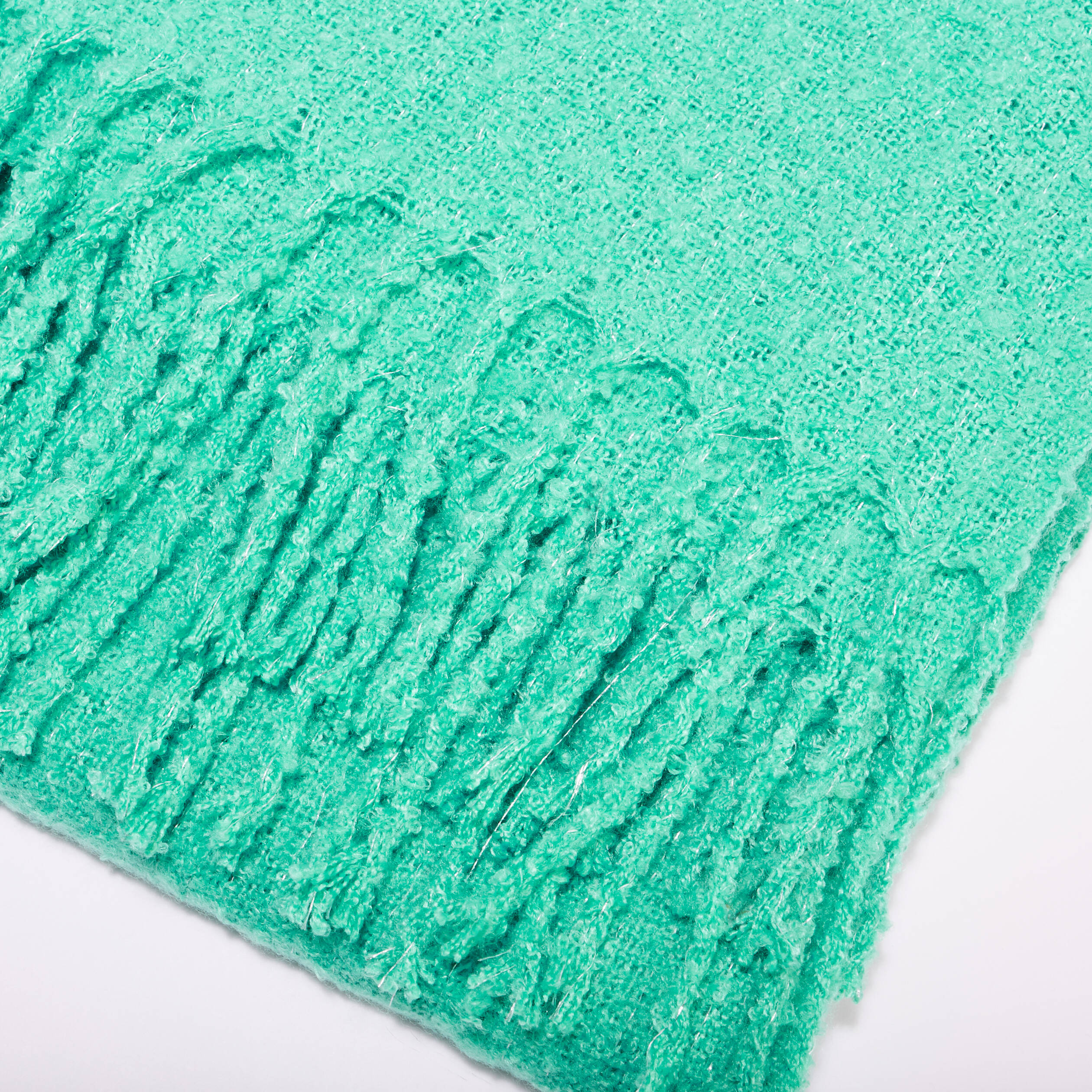 &Eacute;charpe &agrave; franges vert &eacute;meraude femme