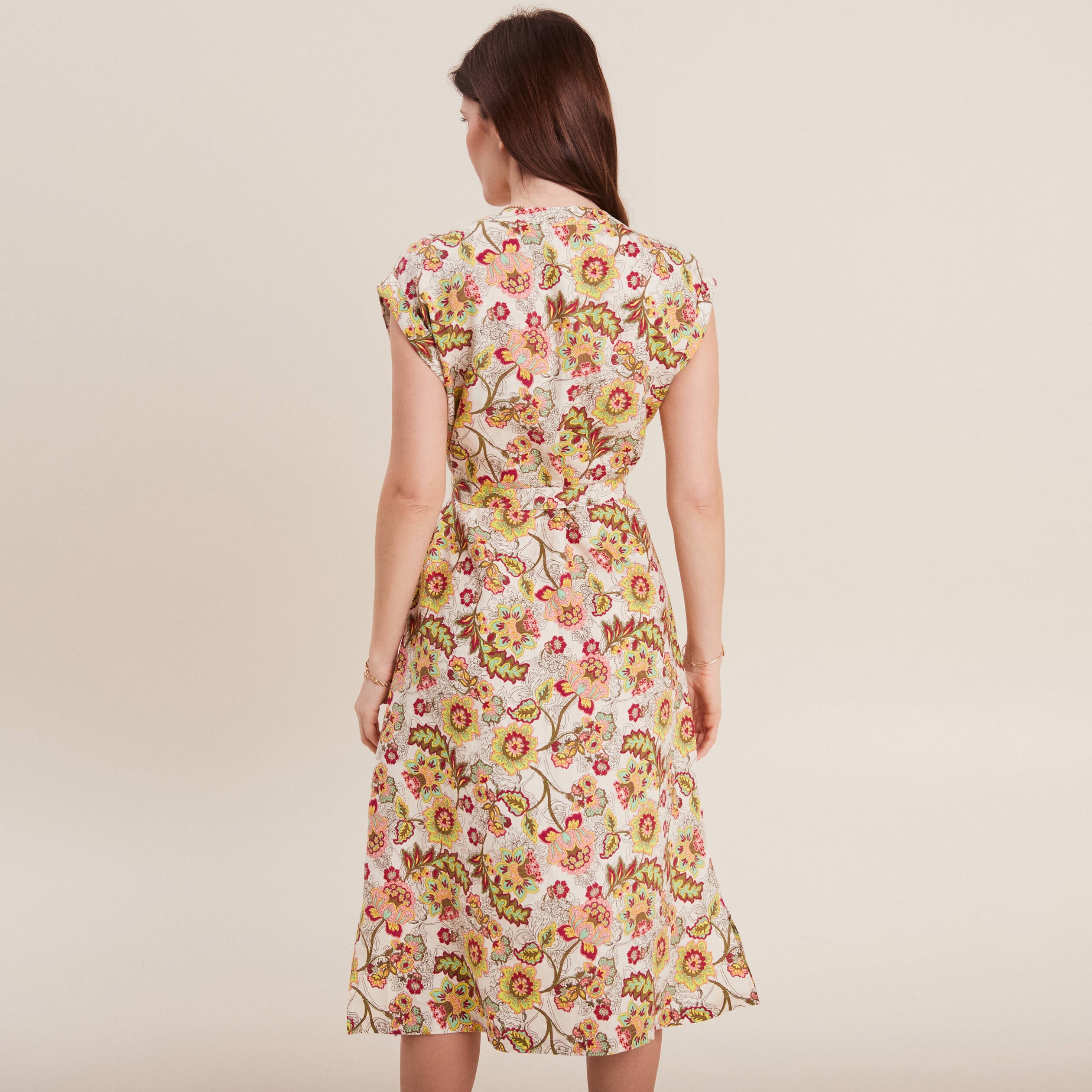 Robe chemise boutonn&eacute;e blanc femme