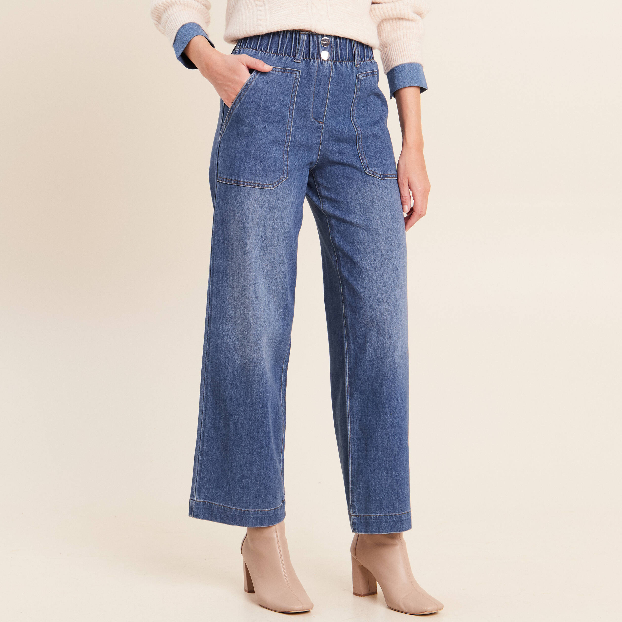Jean denim denim stone femme