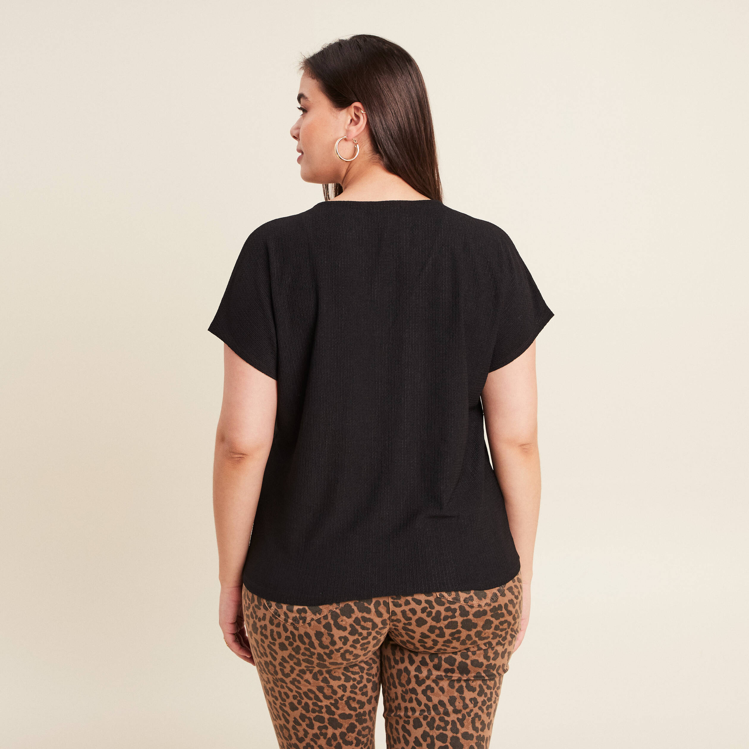 T-shirt manches courtes noir femme