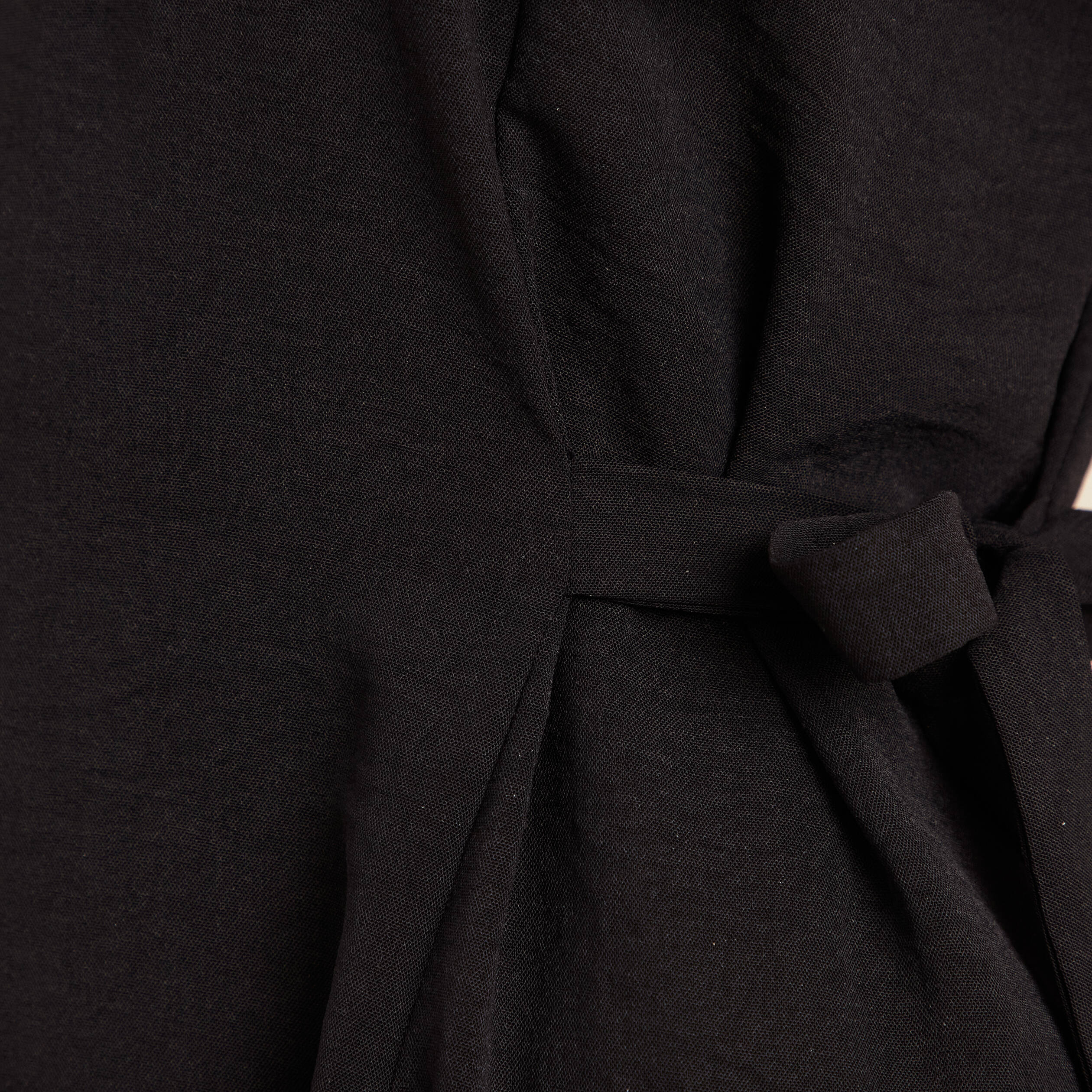 Robe longue droite manches courtes noir femme