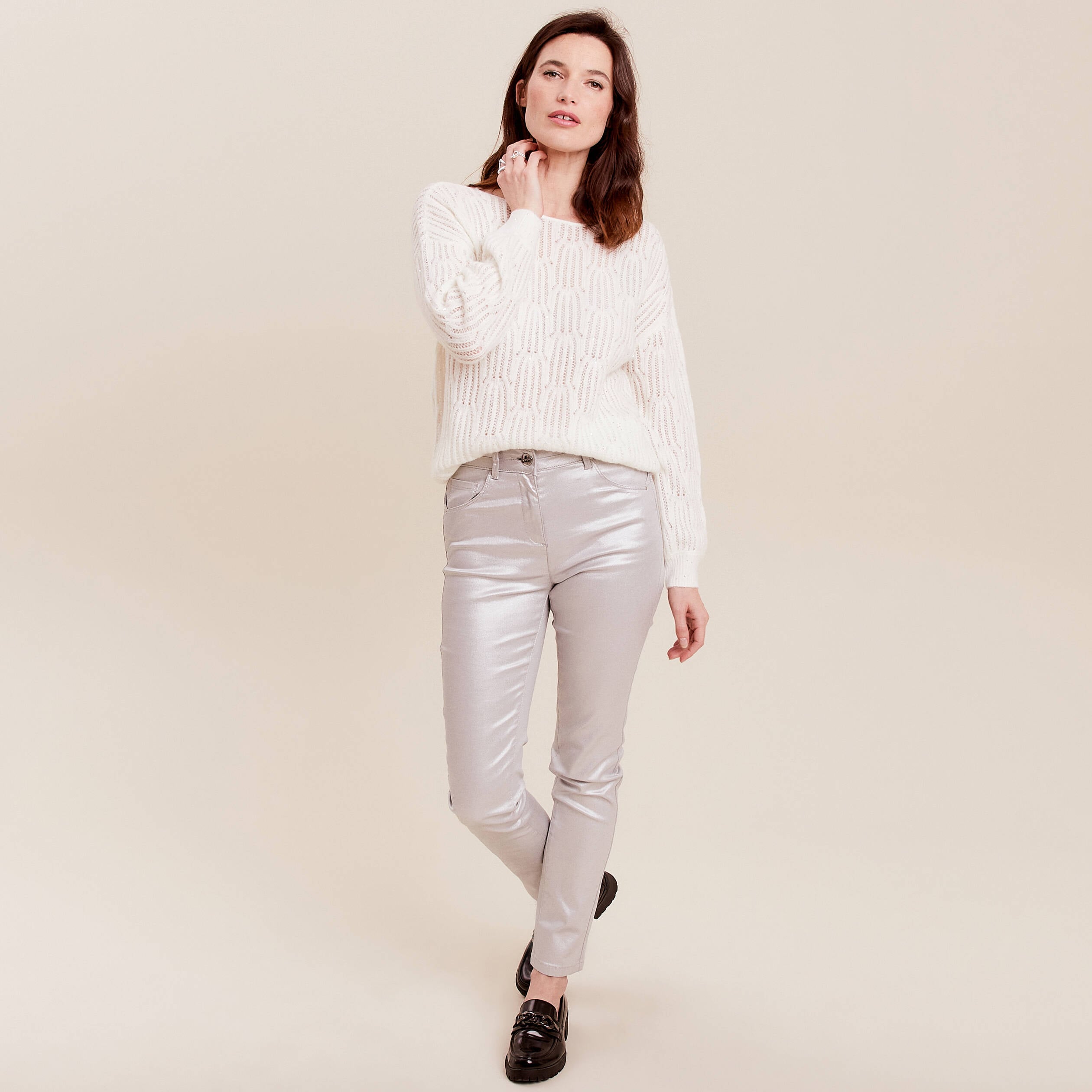 Pull maille fine à sequins - Pull