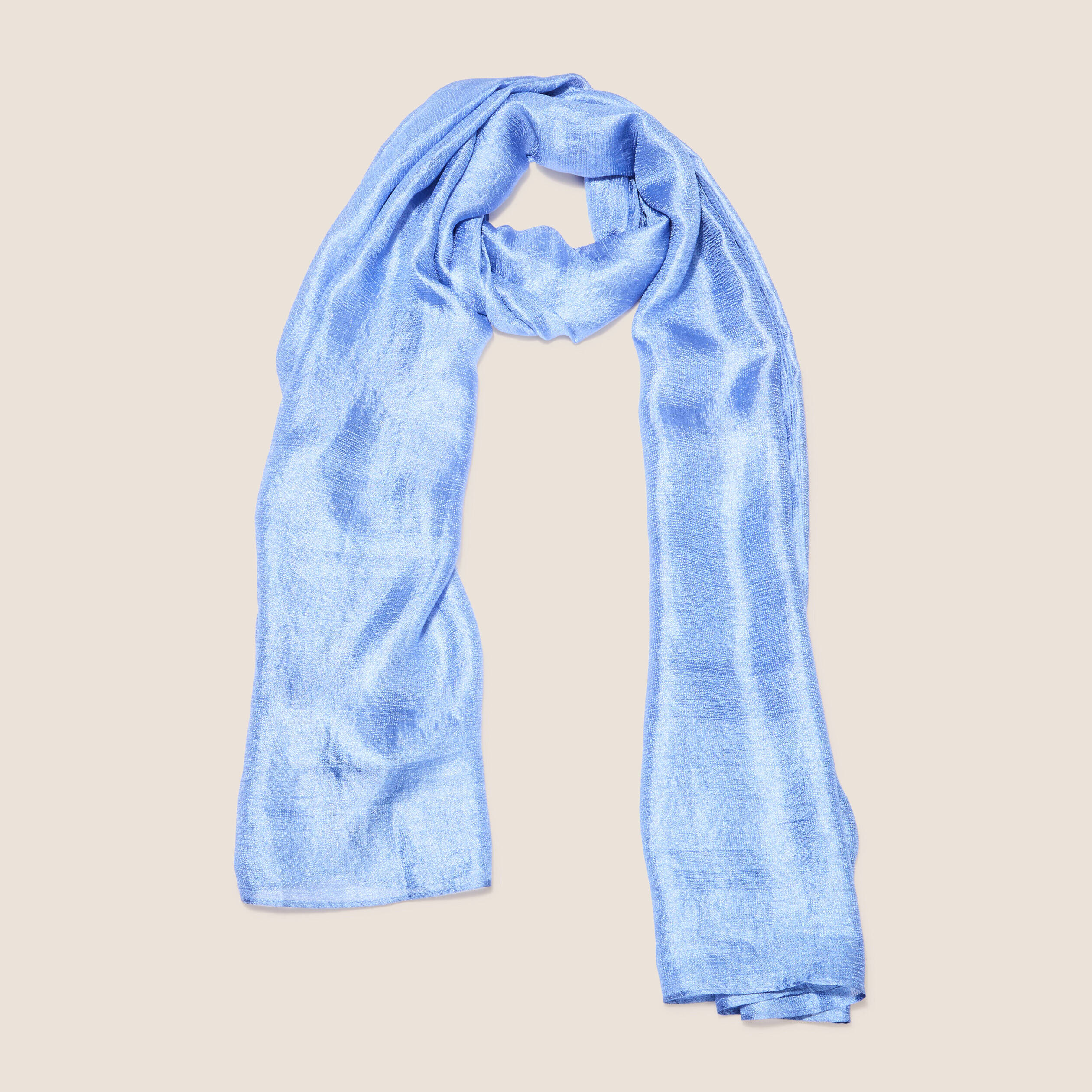 Foulard effet satin bleu ciel femme