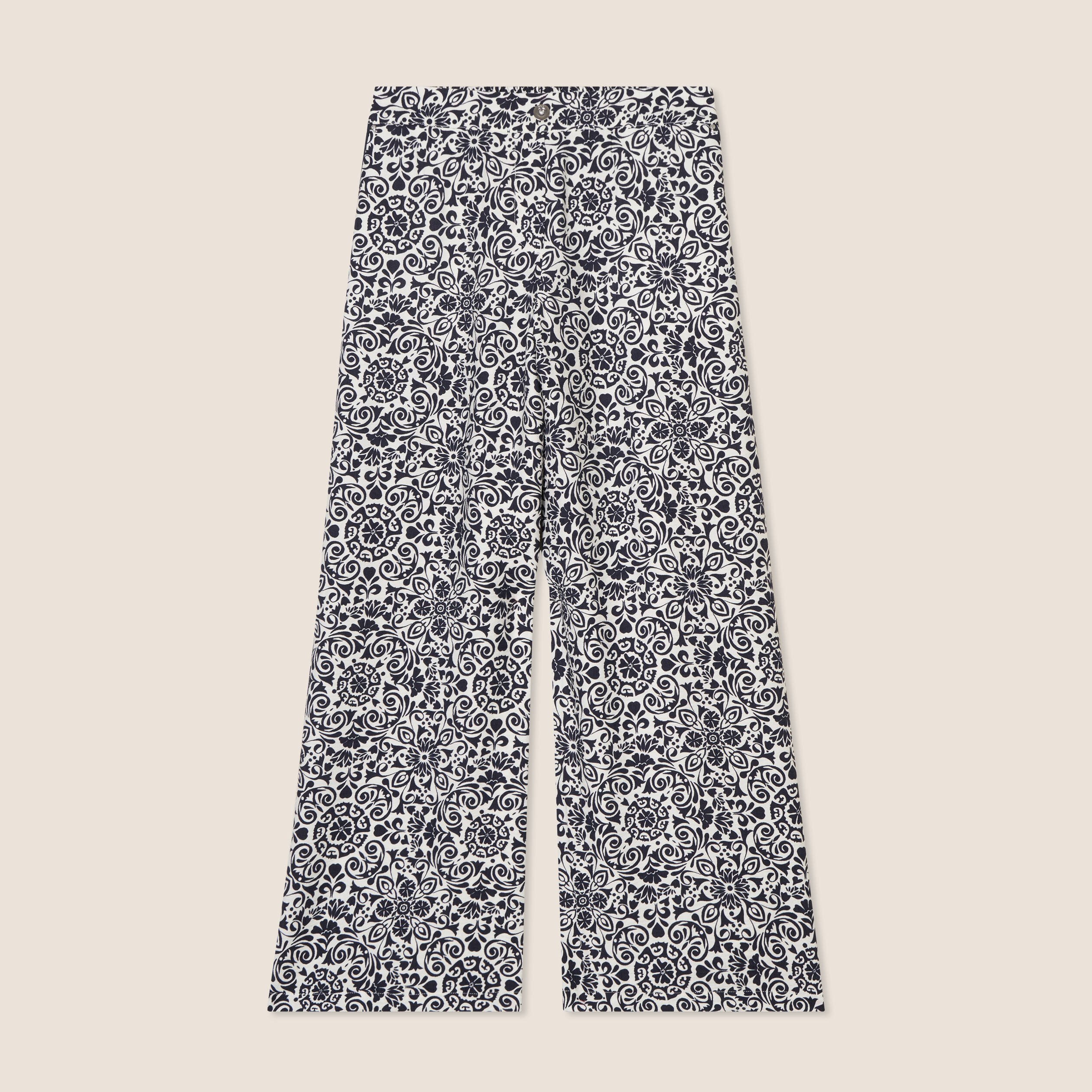pantalon 78eme taille haute bleu marine femme Pantalon 7/8ème taille haute bleu marine femme