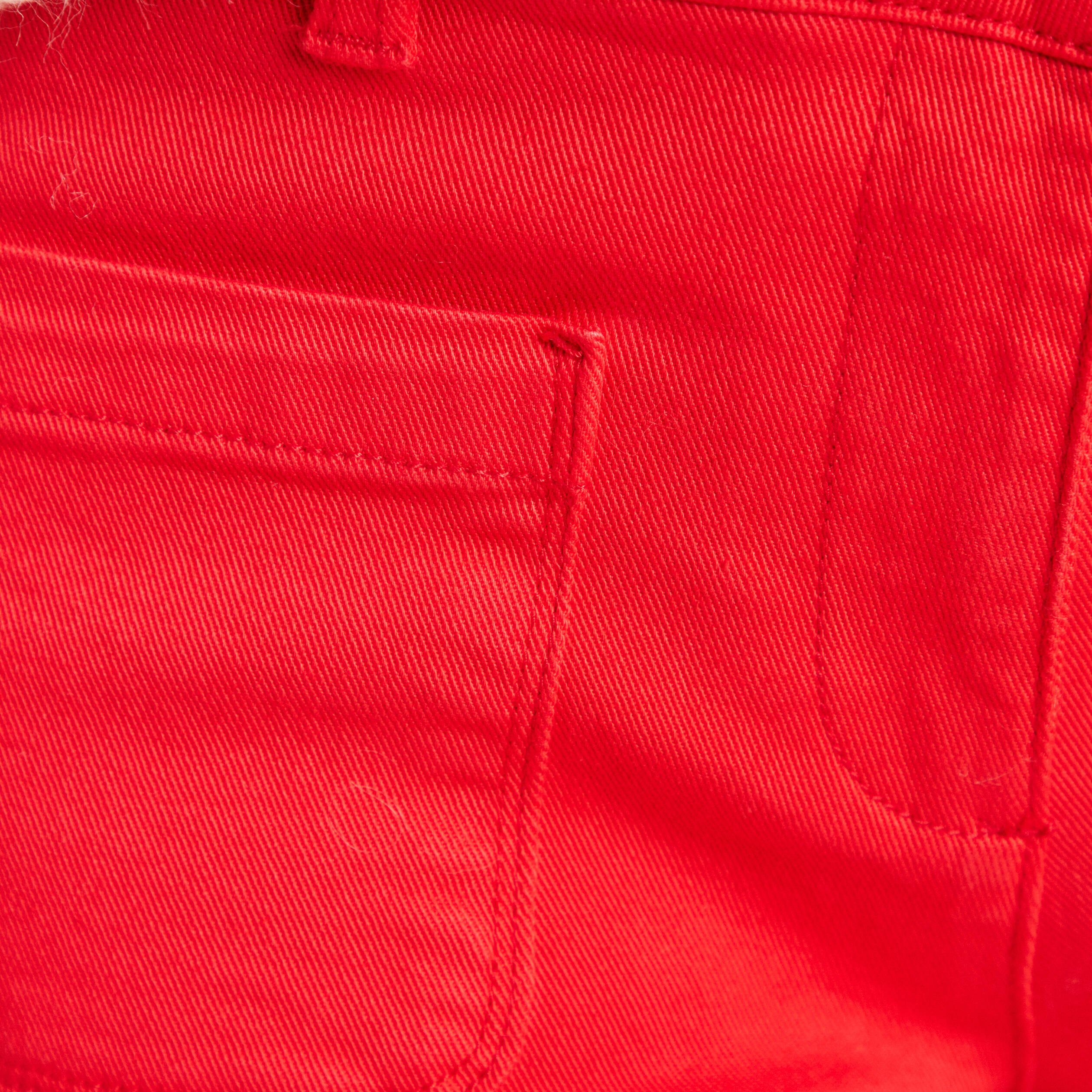Pantalon droit 7/8&egrave;me taille standard rouge fluo femme