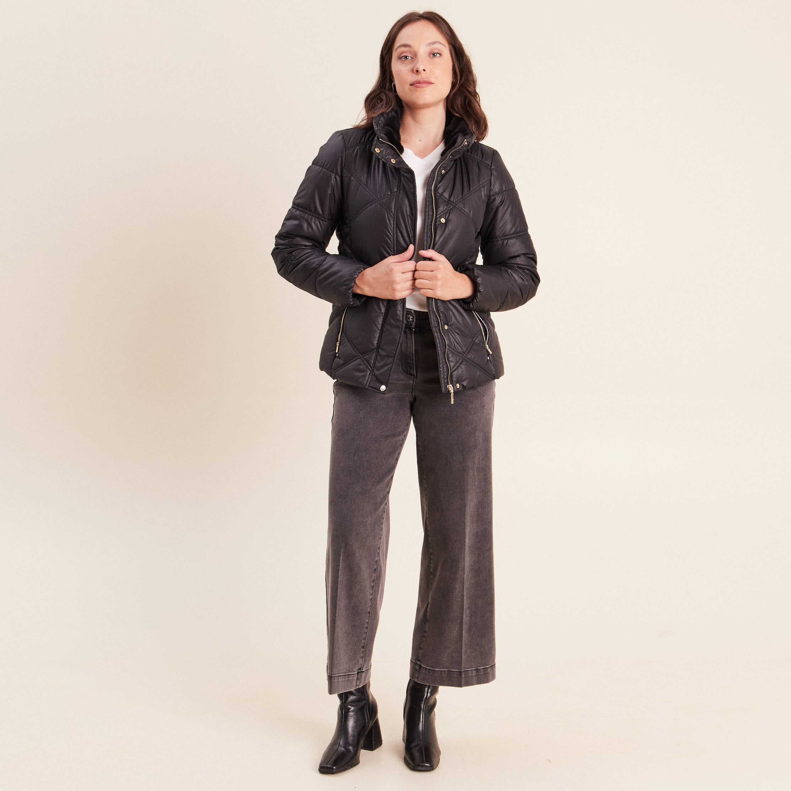 Jean denim gris femme