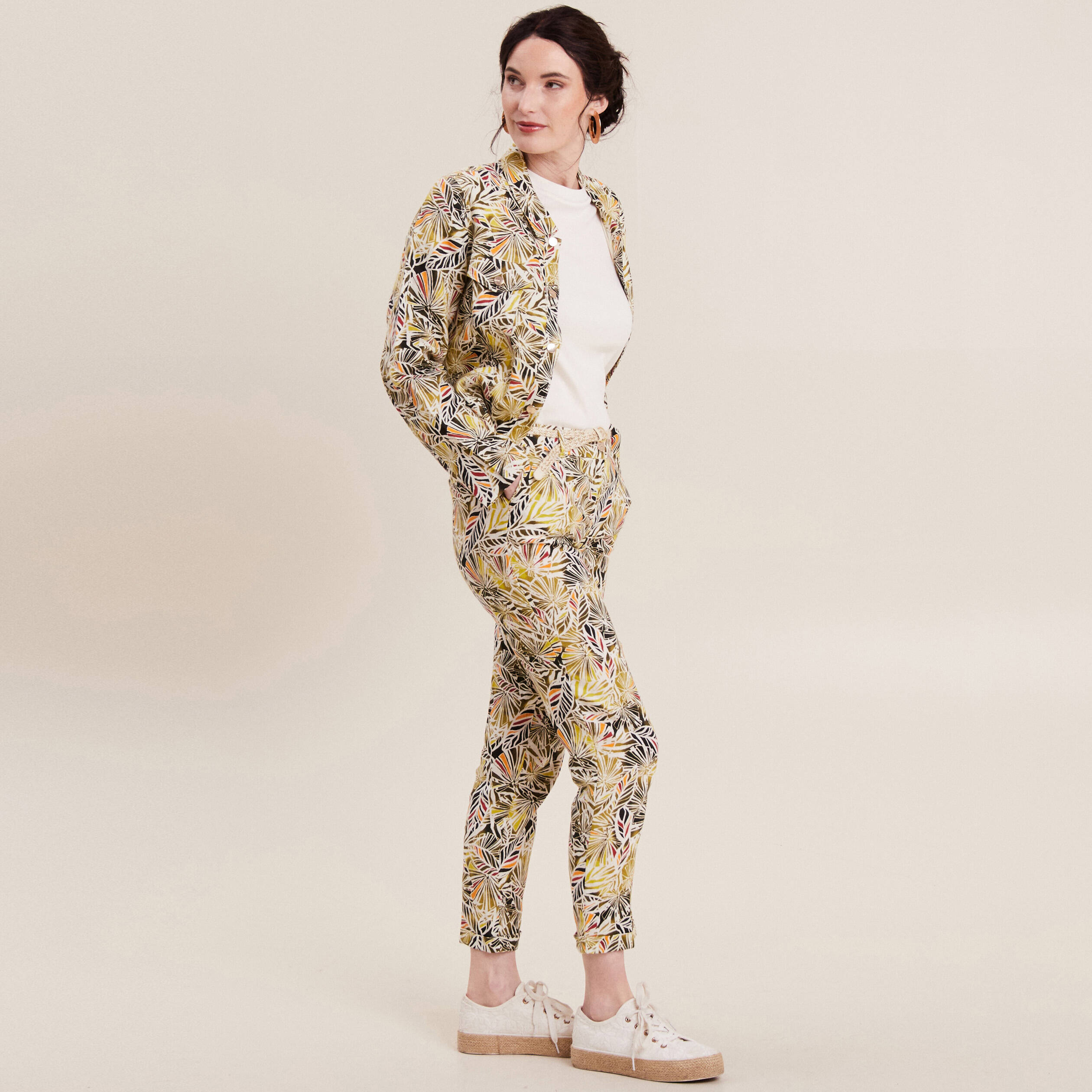 Veste boutonnée vert femme