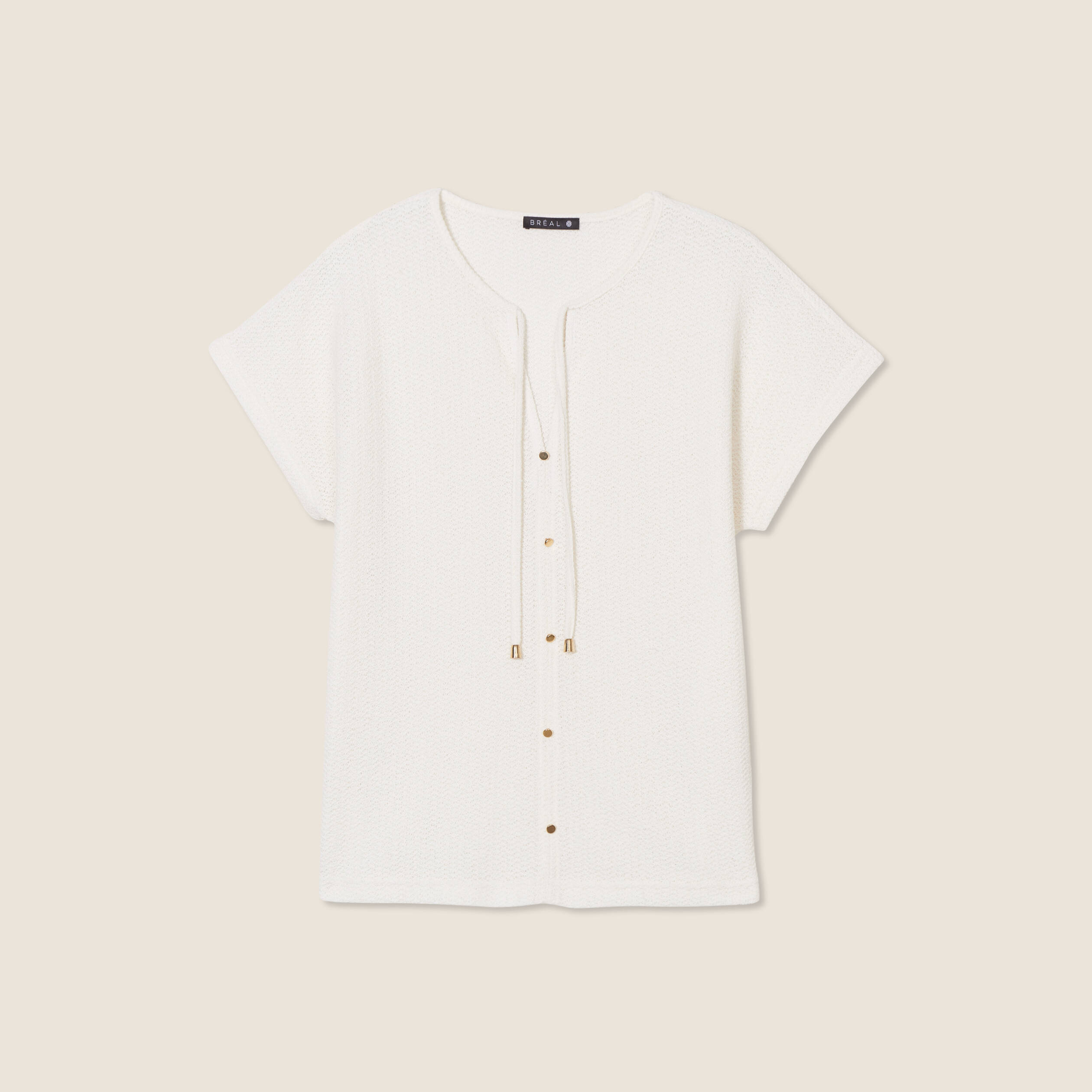 T-shirt manches courtes ecru femme