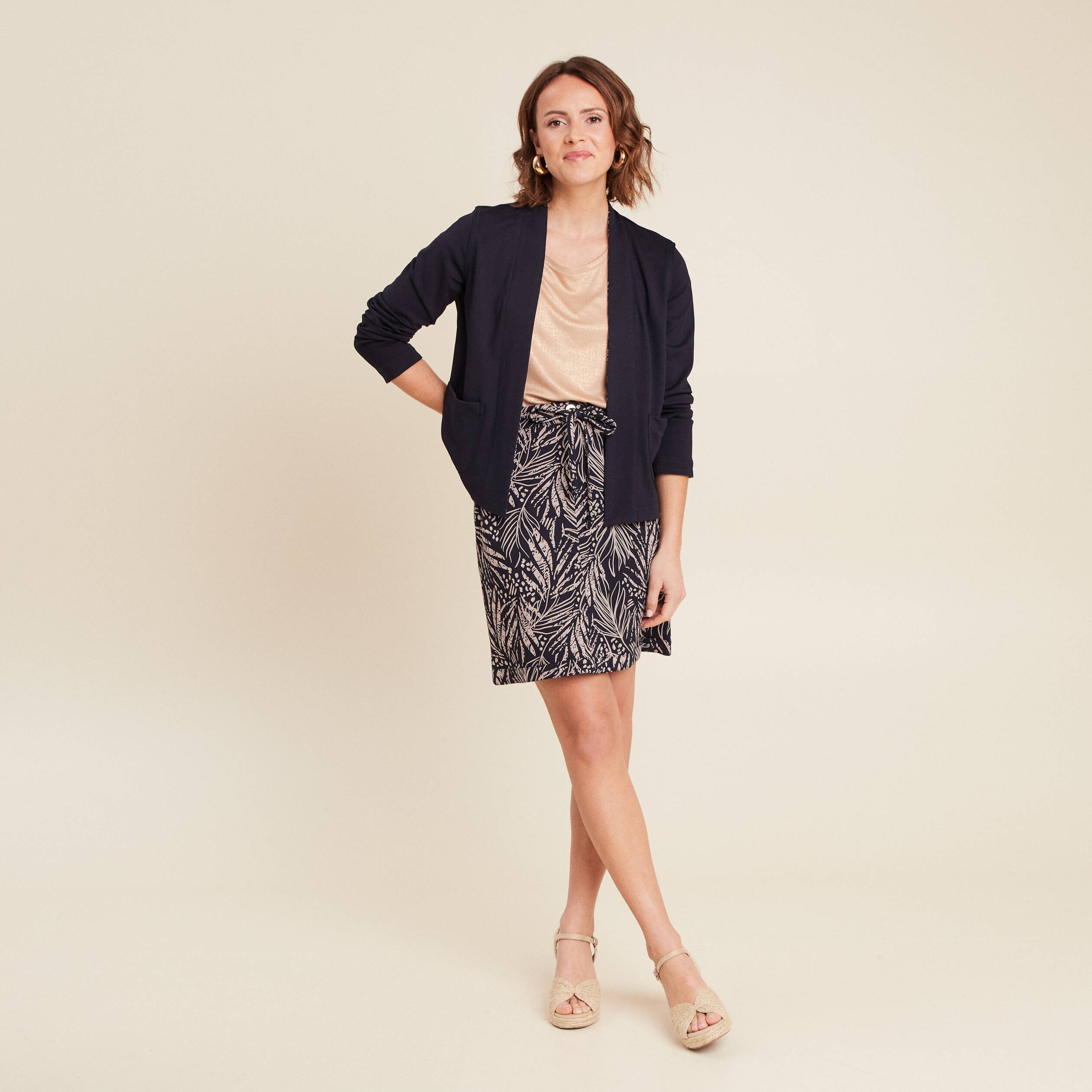 veste droite reversible bleu fonce femme Veste droite réversible bleu foncé femme