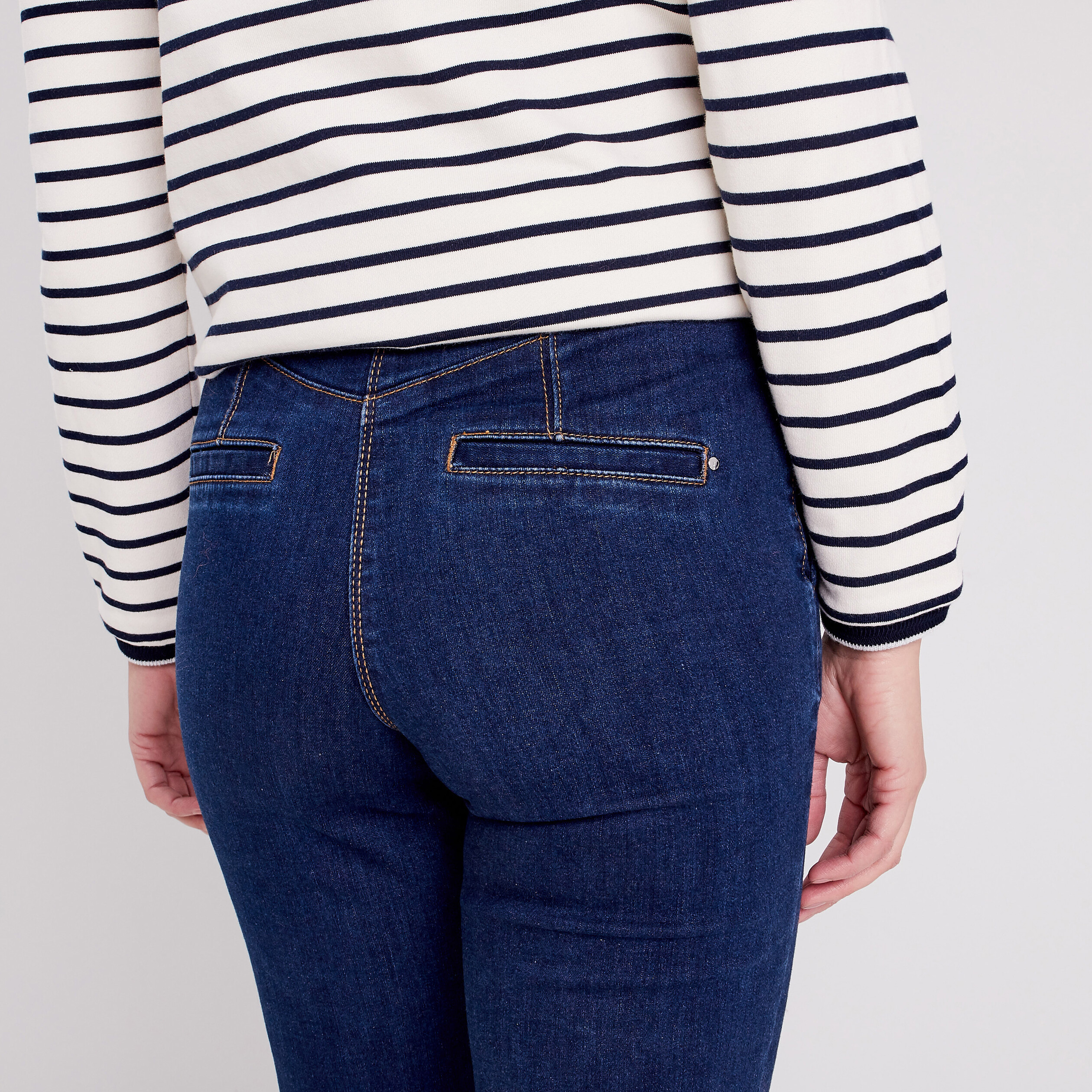 Jean bootcut taille haute denim stone femme