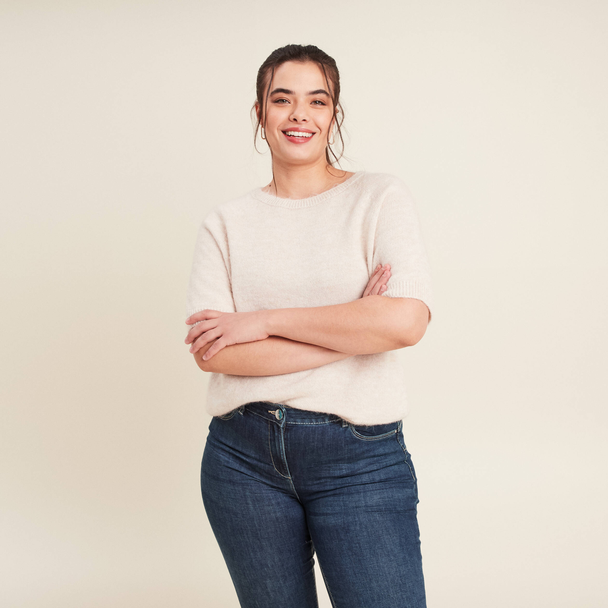 pull manches courtes beige femme Pull manches courtes beige femme