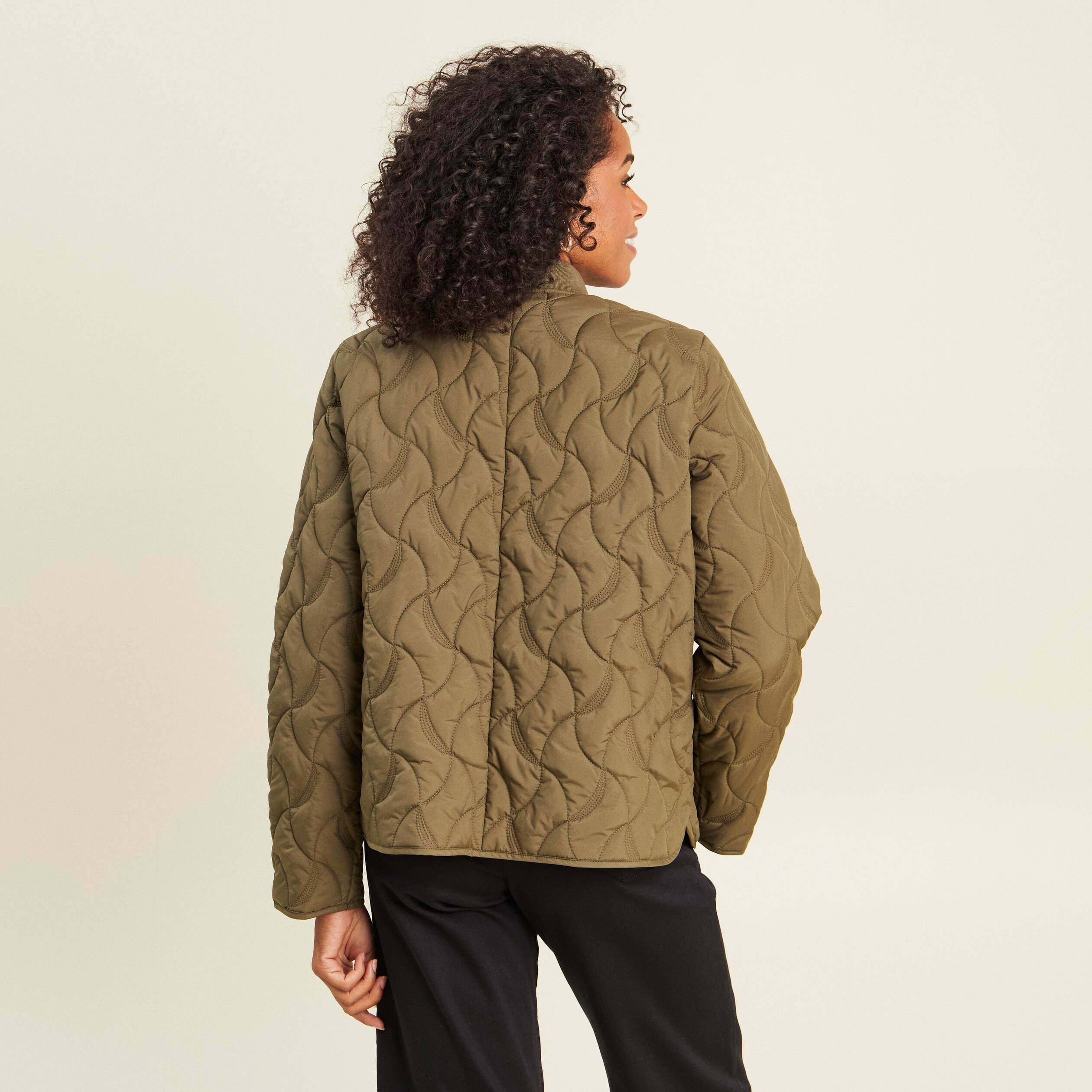 Doudoune doubl&eacute;e vert kaki femme