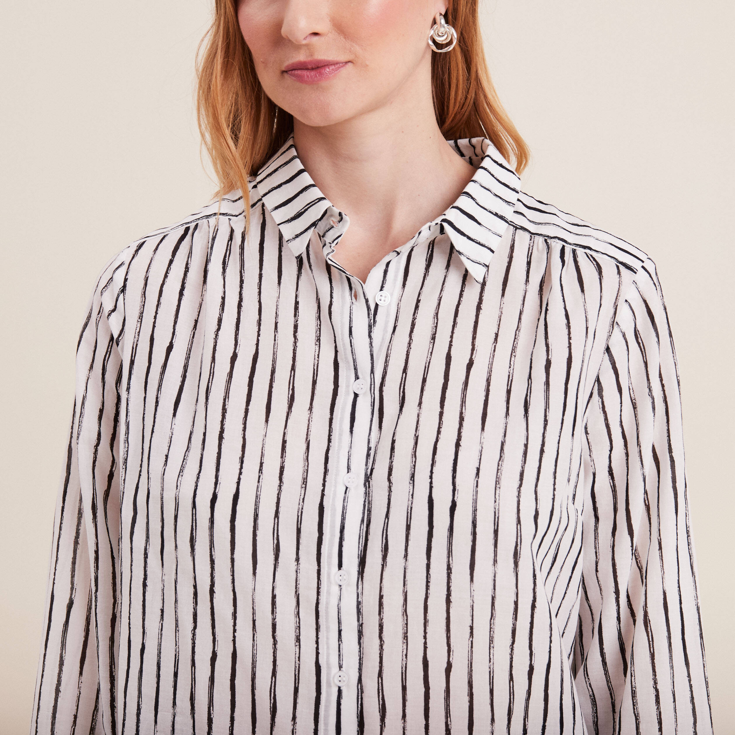 Chemise manches longues blanc femme