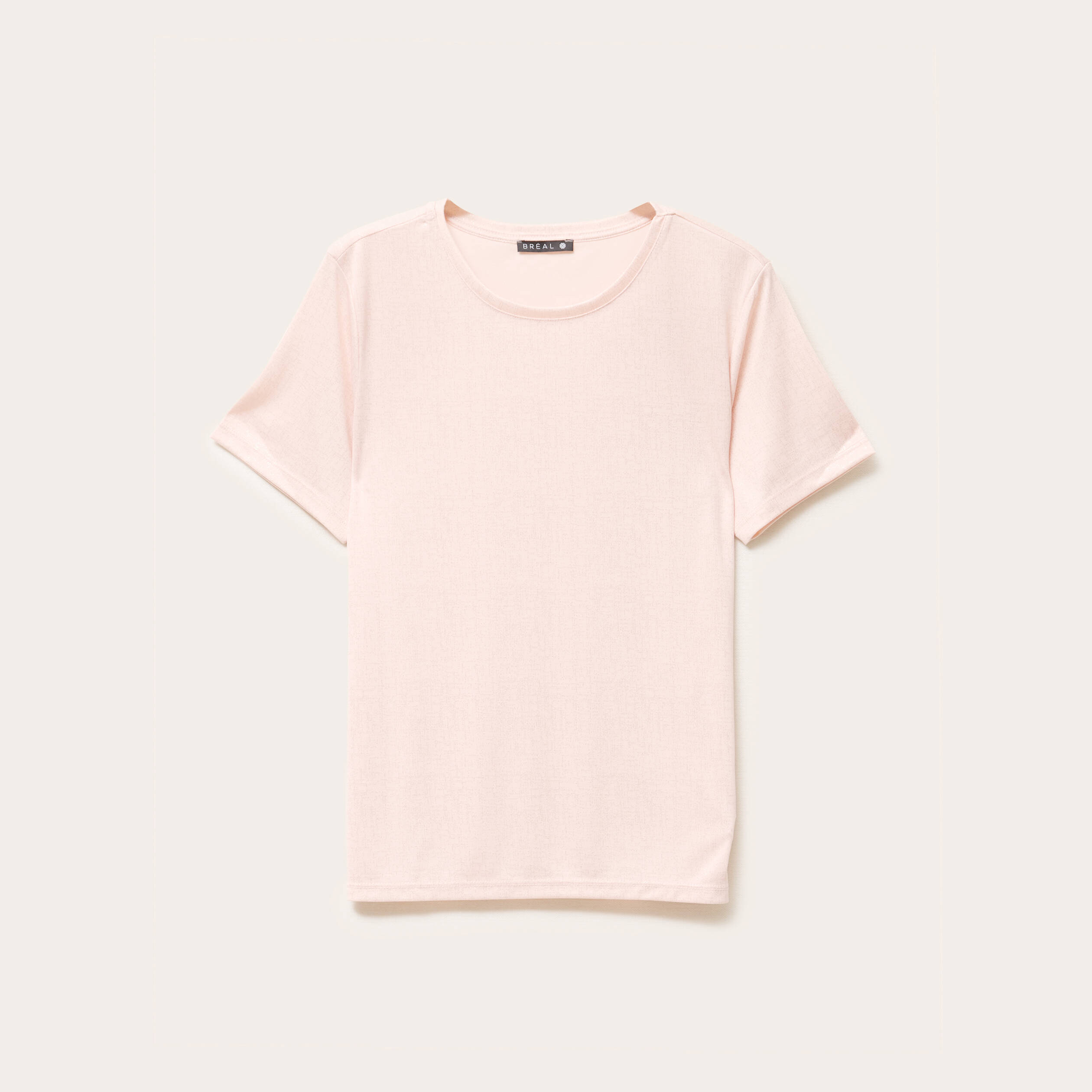 t shirt droit court satine col rond vieux rose femme t-shirt droit court satiné col rond vieux rose femme