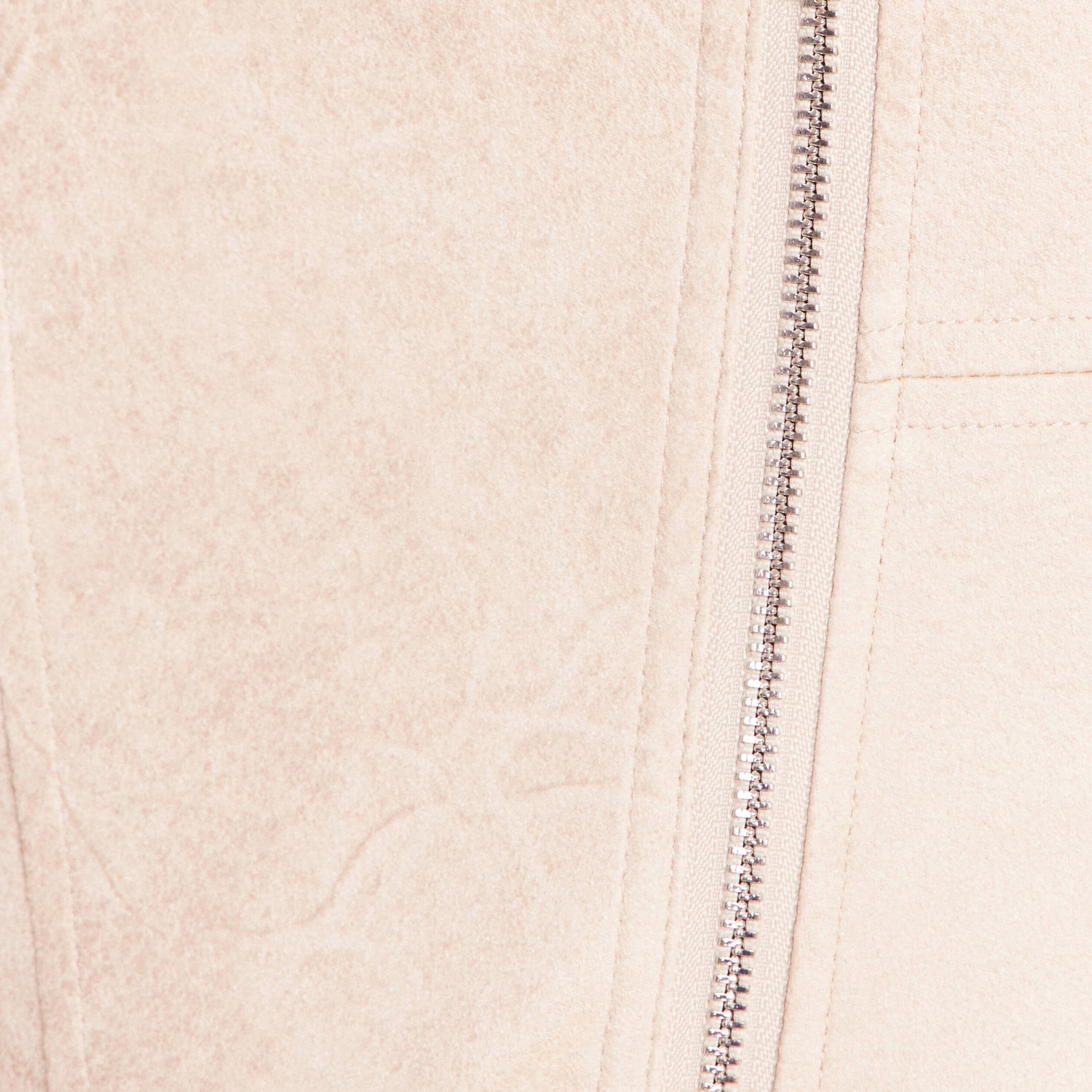 Veste droite zipp&eacute;e beige femme