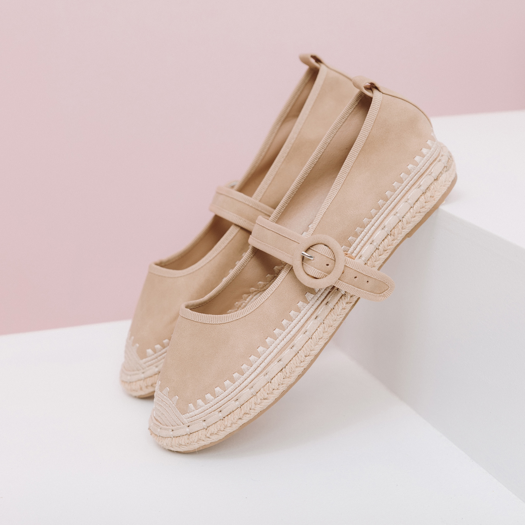 Ballerines semelle corde ivoire femme