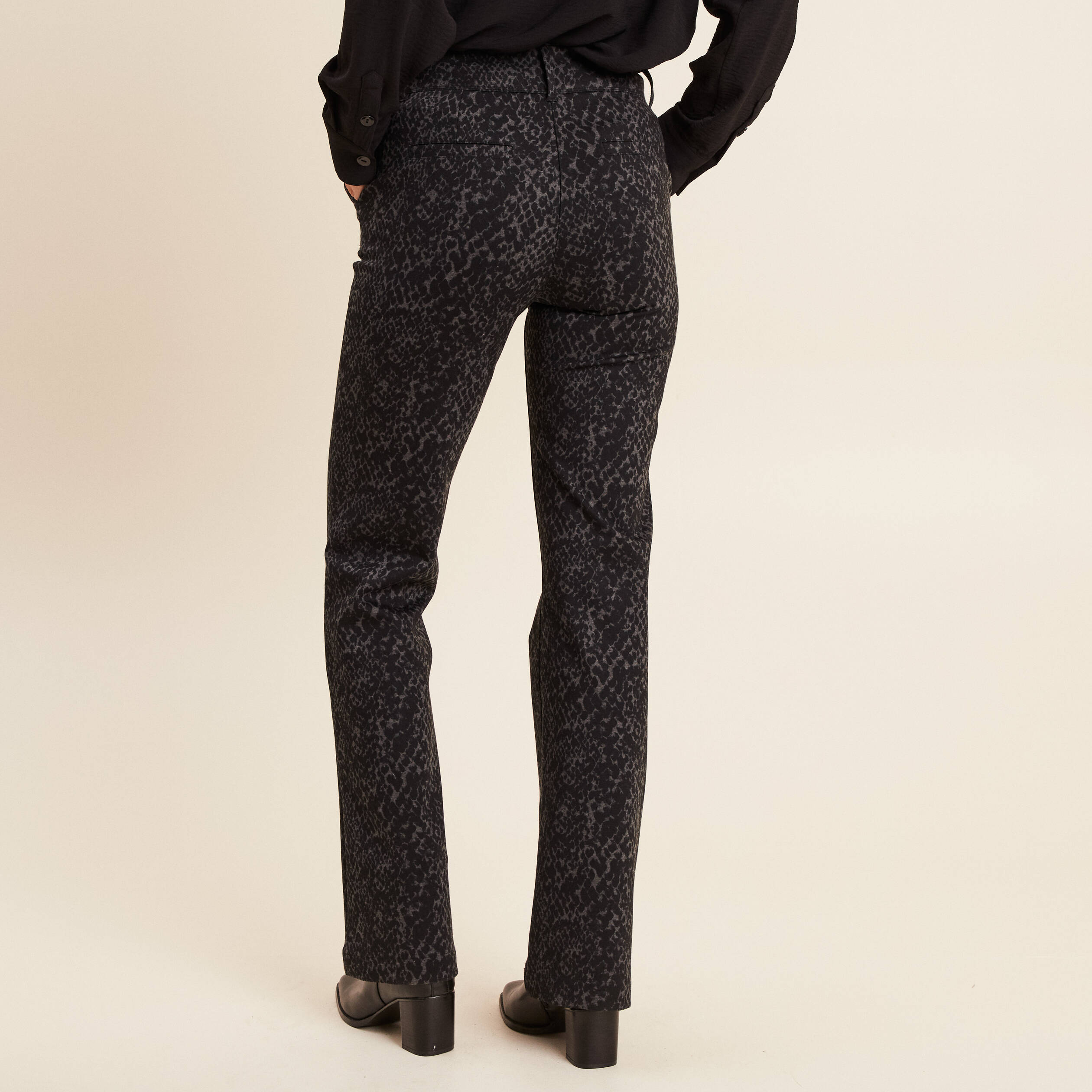 pantalon bootcut taille haute vert kaki femme | Bréal