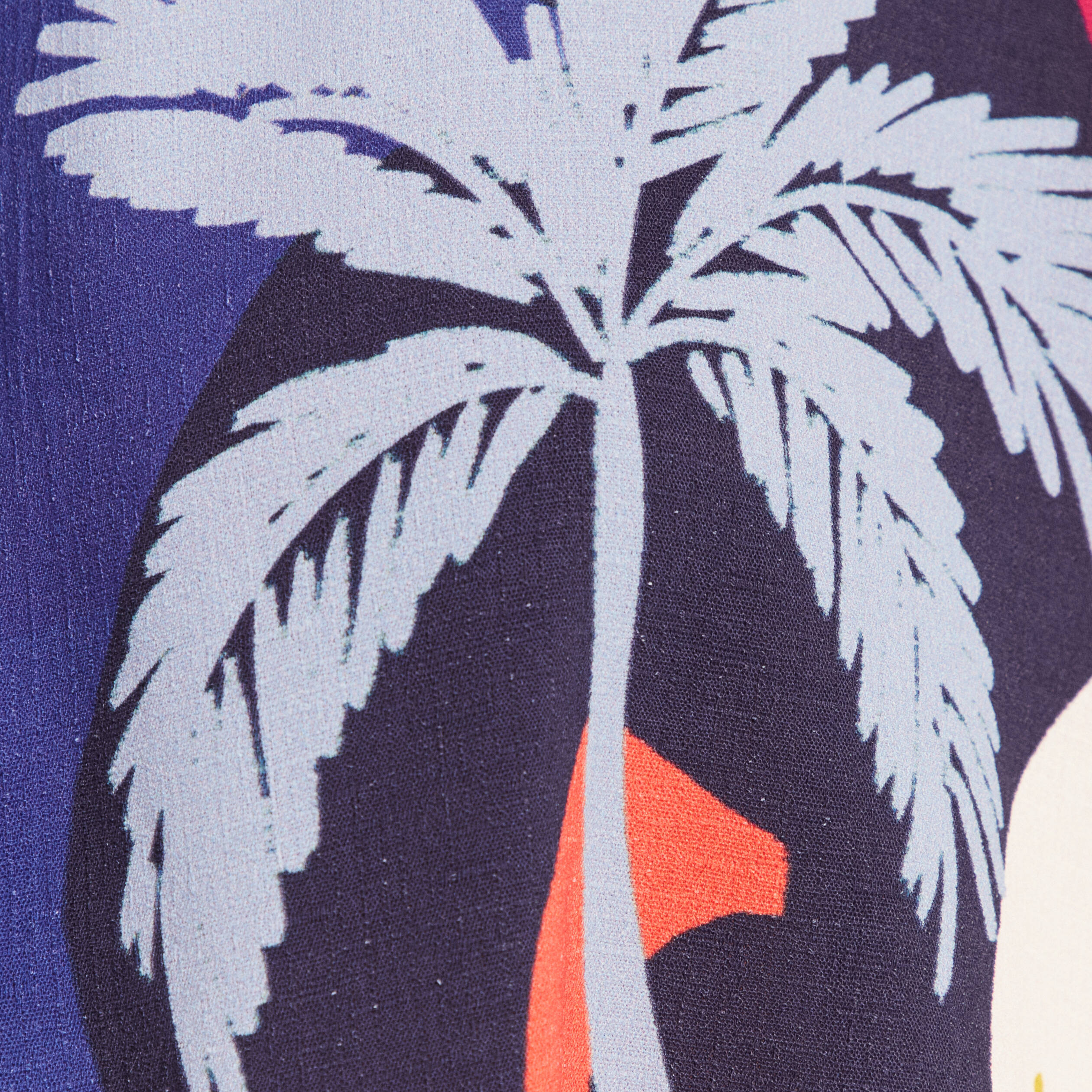 Chemise manches courtes nouée bleu femme