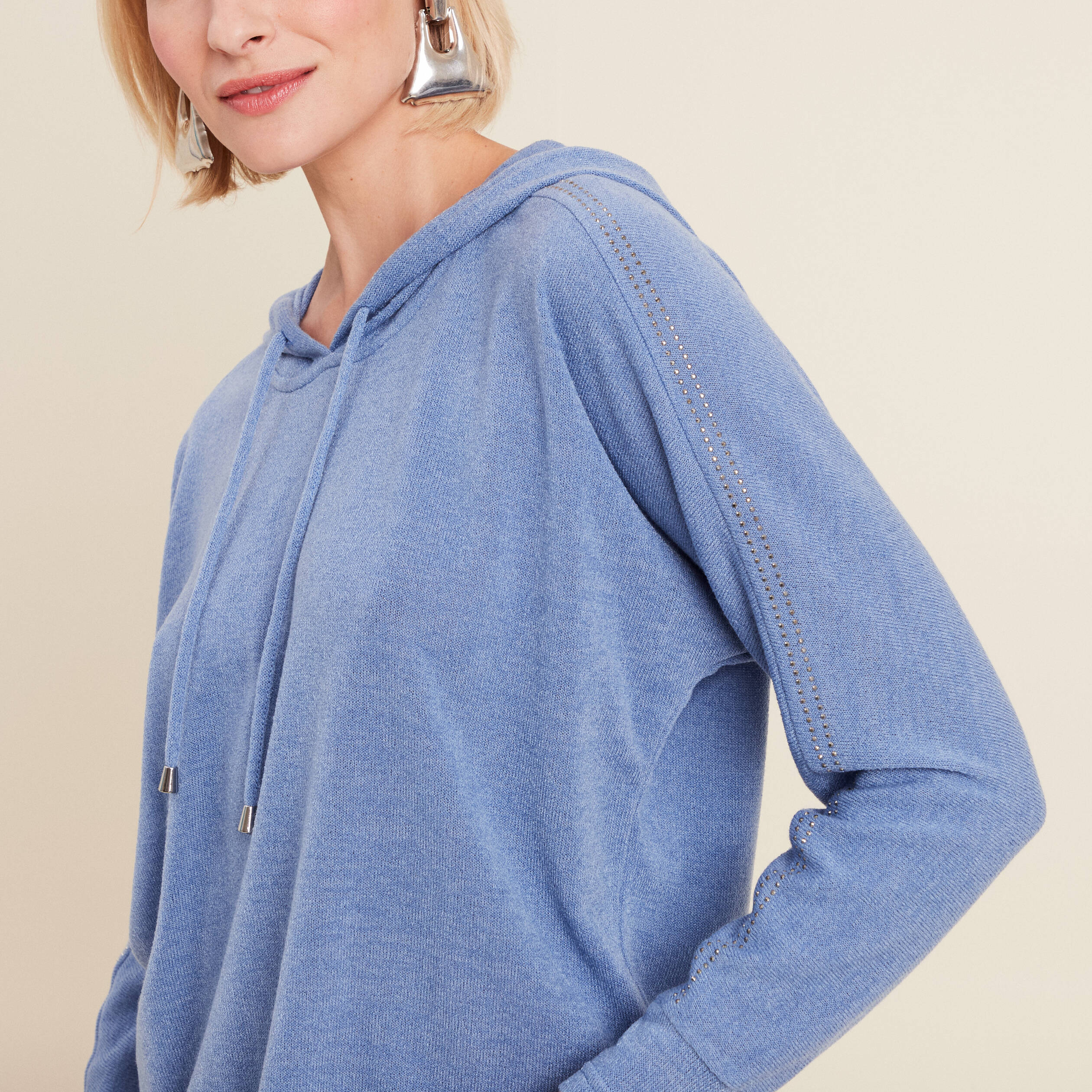 Sweat à capuche bleu ciel femme