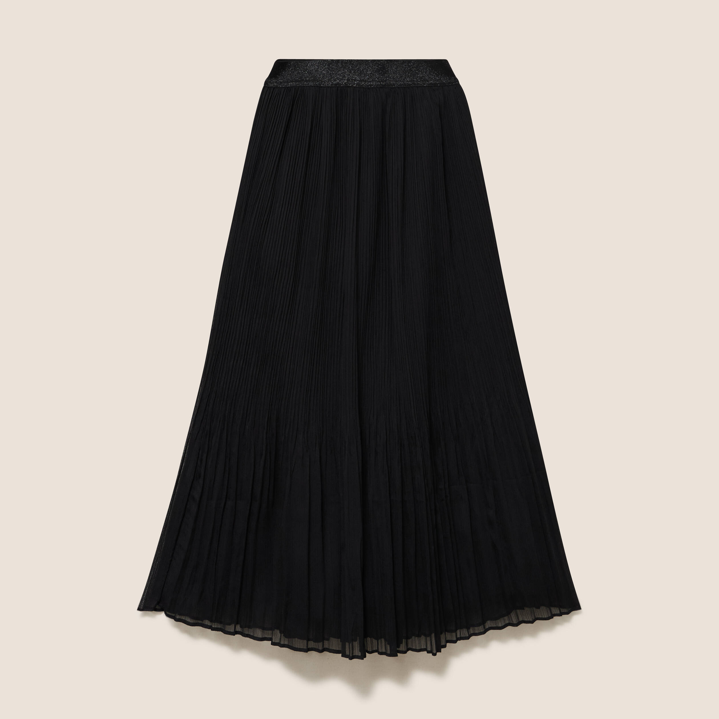 Jupe pliss&eacute;e doubl&eacute;e noir femme