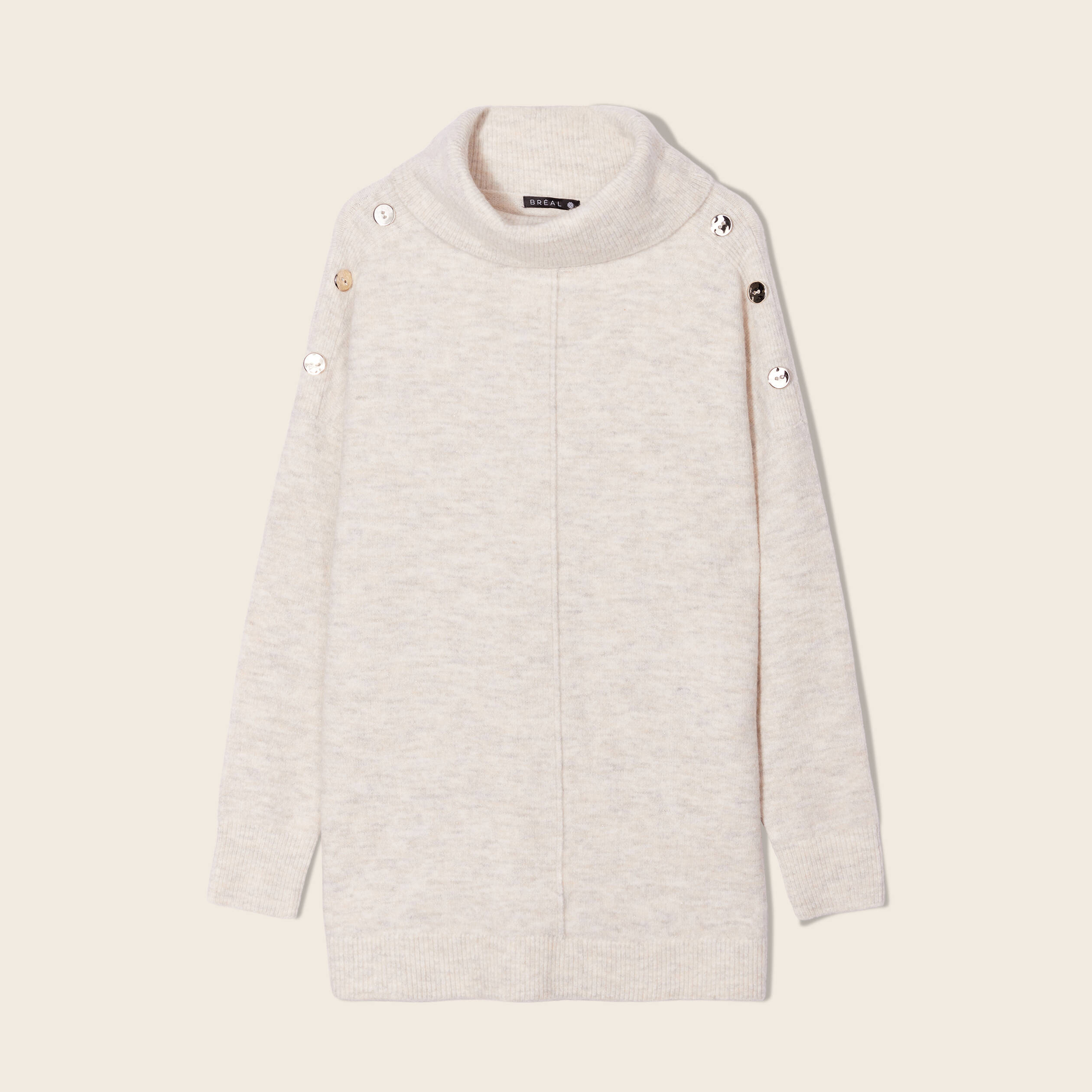 Pull long top beige