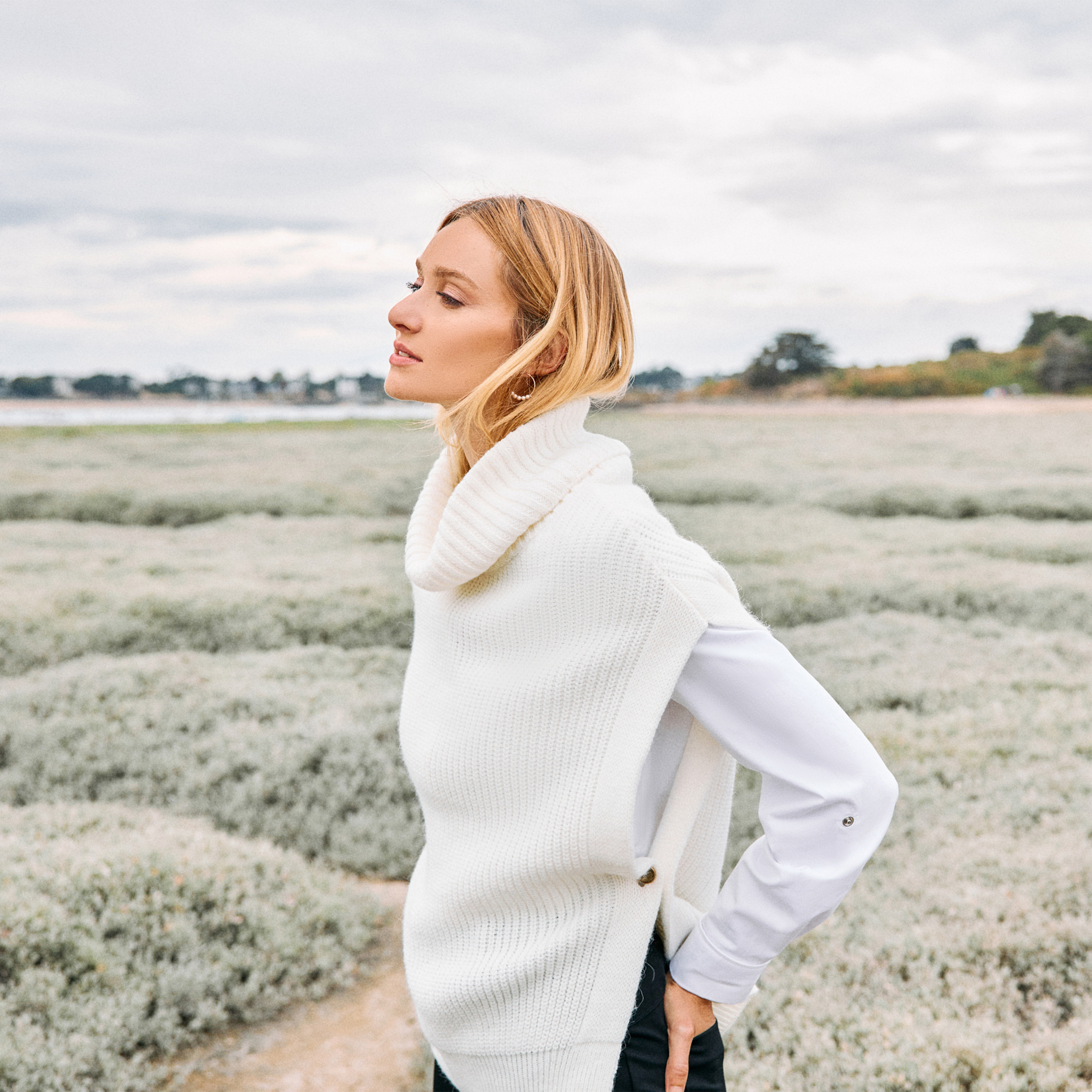Pull laine on sale ecru femme