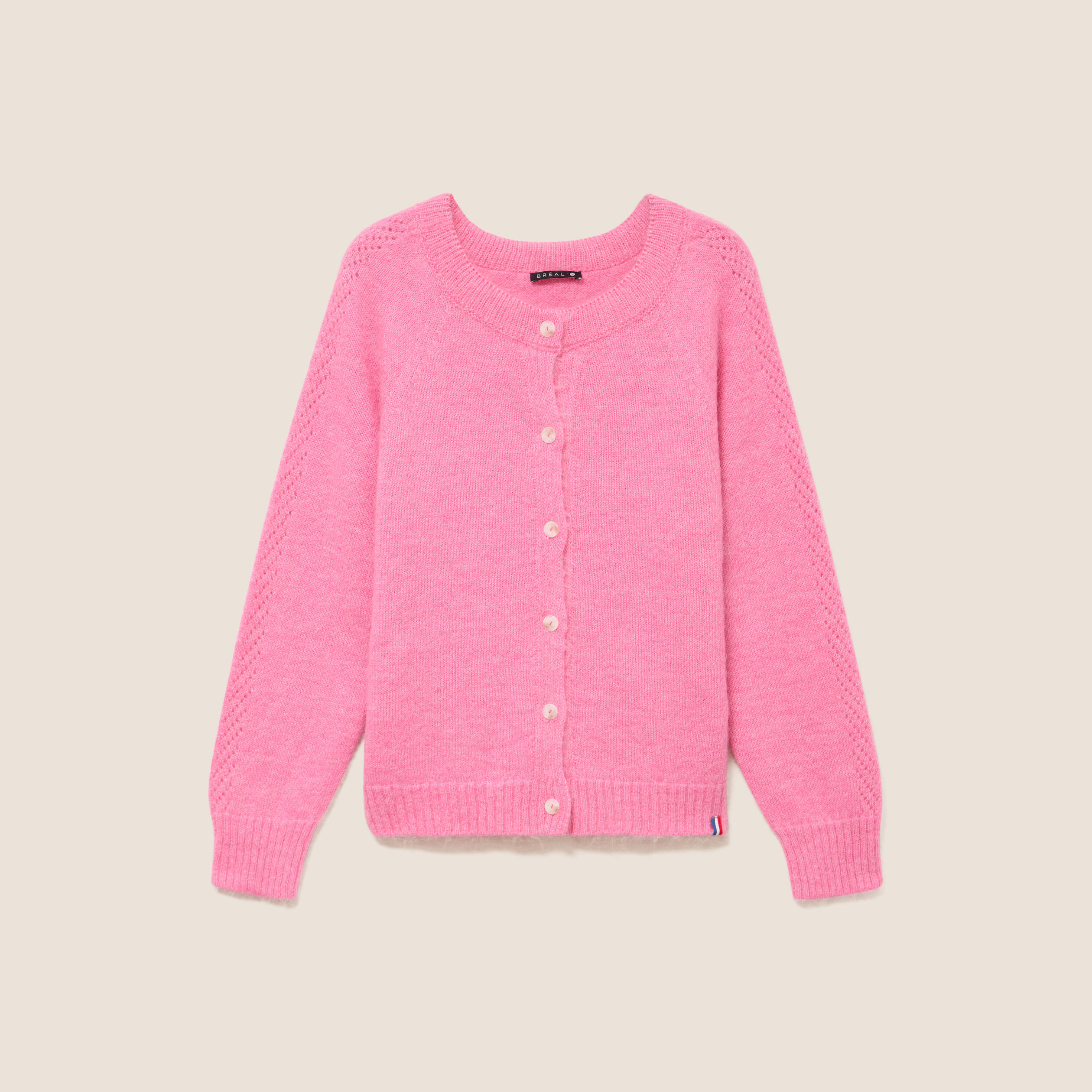 Gilet manches longues avec col en V violet femme | Morgan