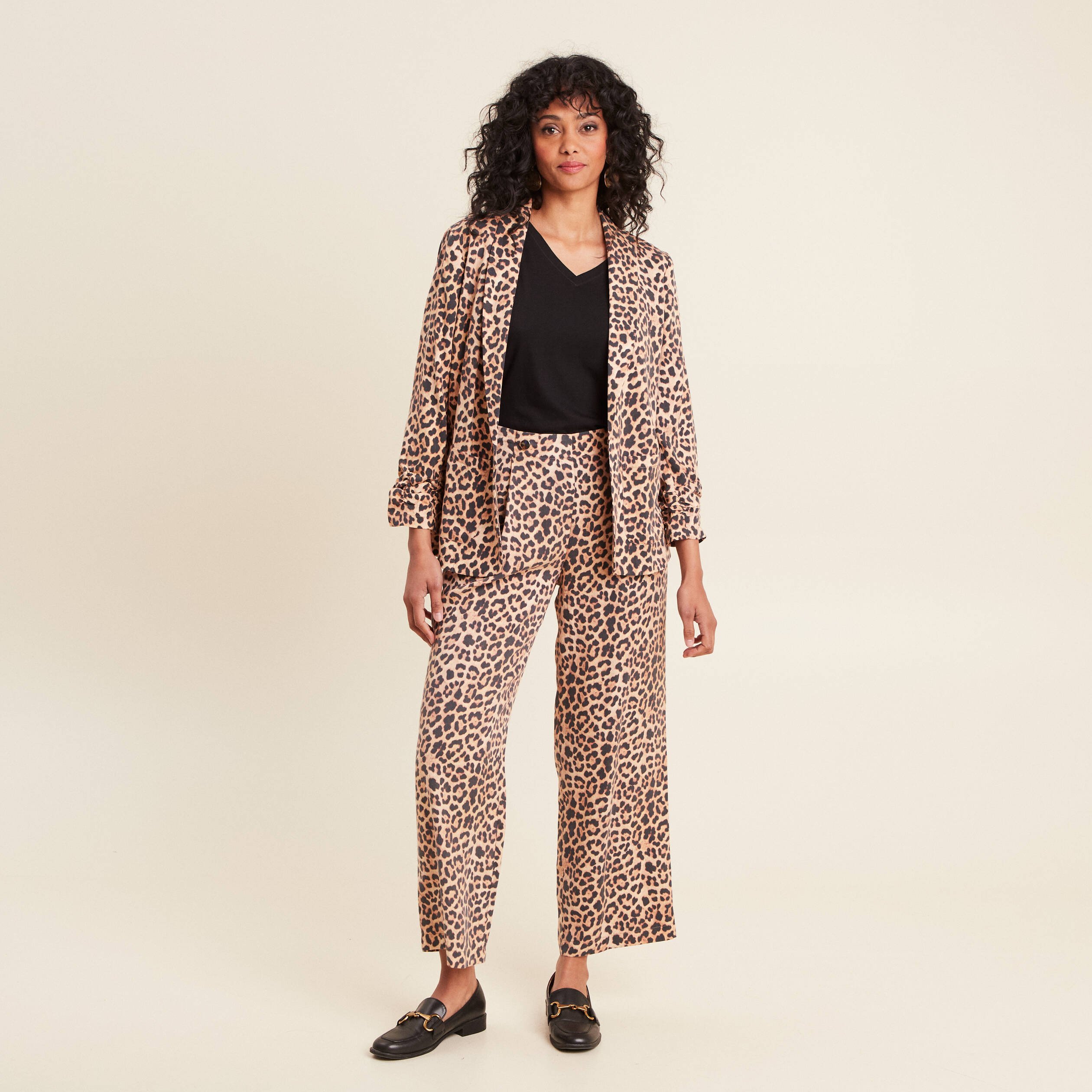 Veste esprit tailleur sable femme