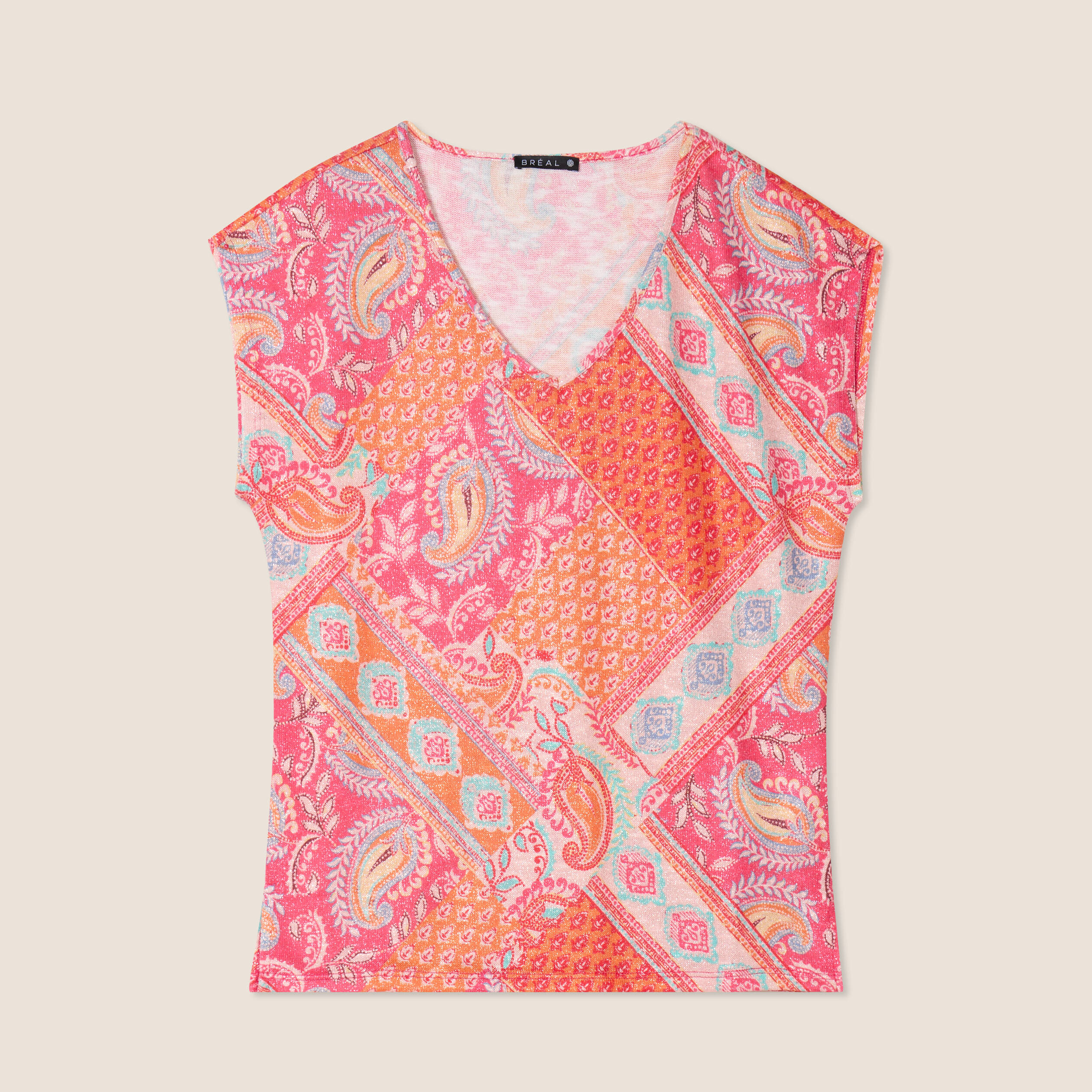 T-shirt manches courtes orange femme
