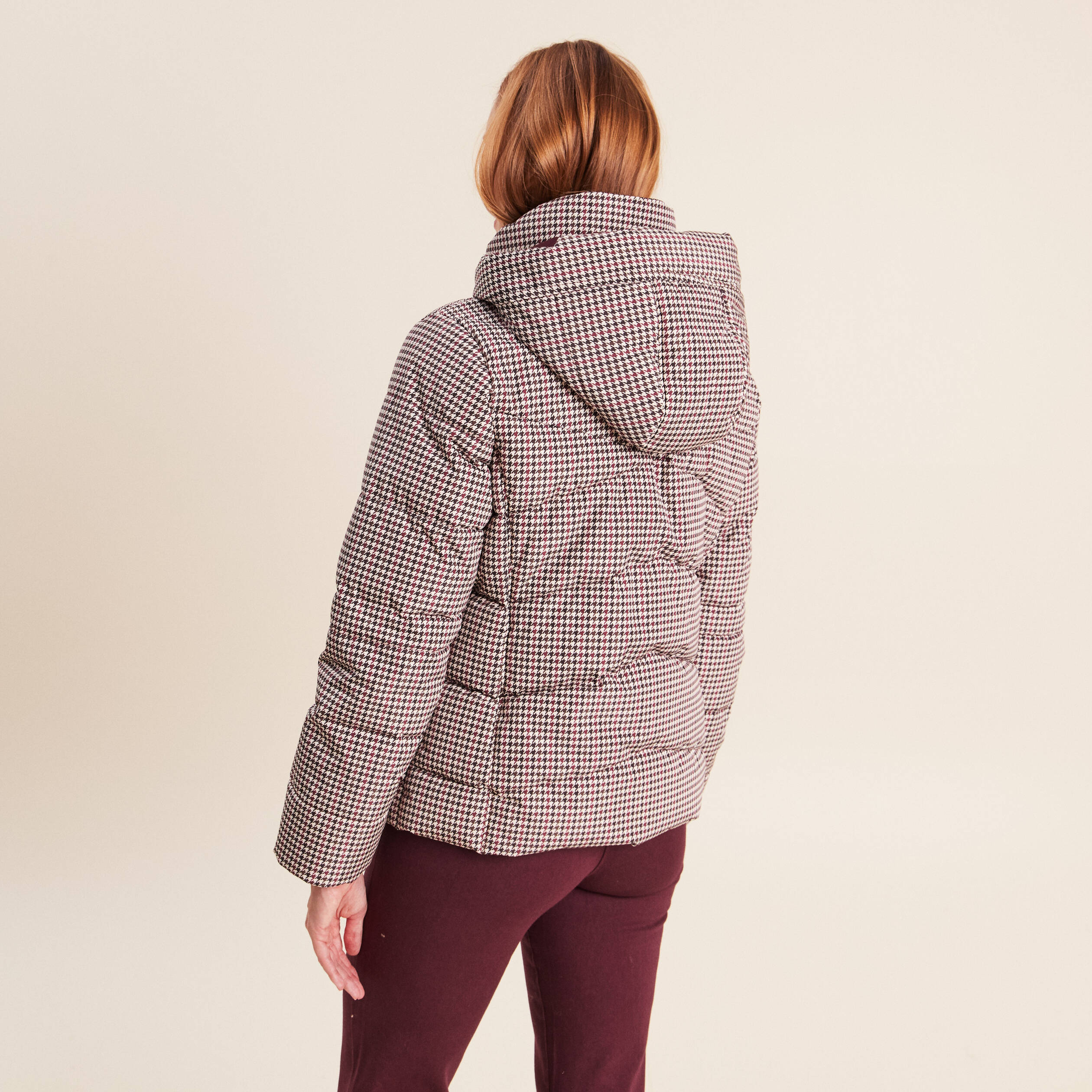 Doudoune capuche manches longues multicolore femme