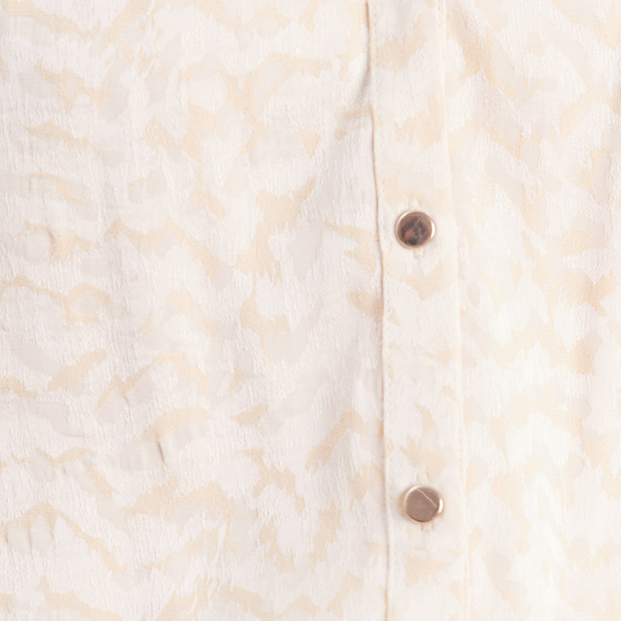 Chemise ample jacquard col v manches 3/4 blanc femme