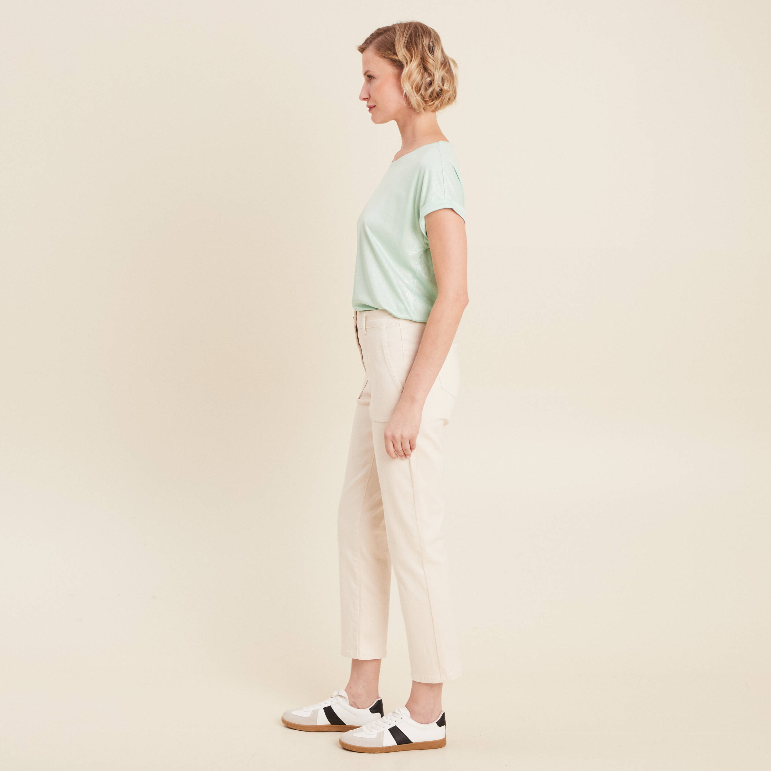 pantalon droit velours ivoire femme Pantalon droit velours ivoire femme