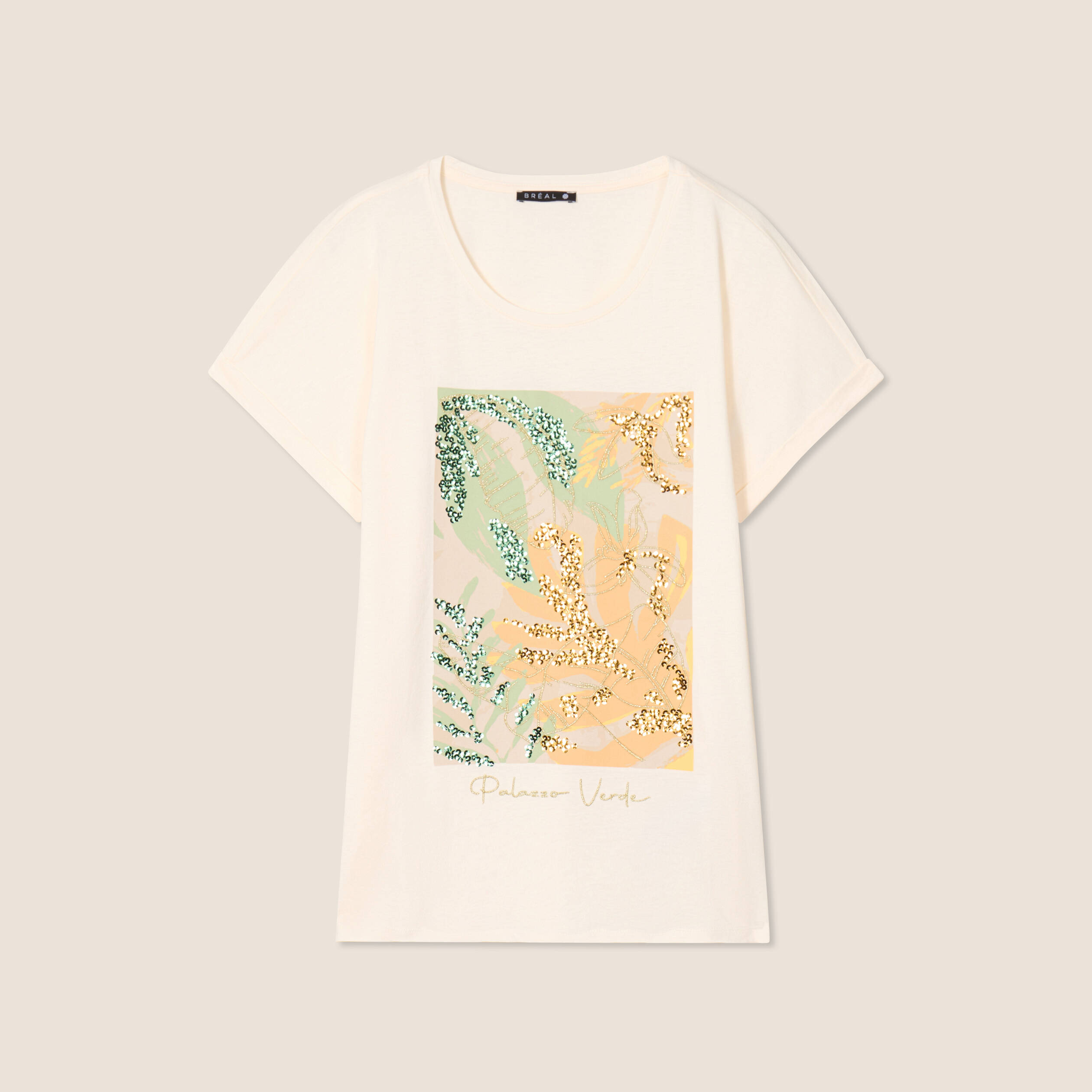 T-shirt manches courtes ecru femme