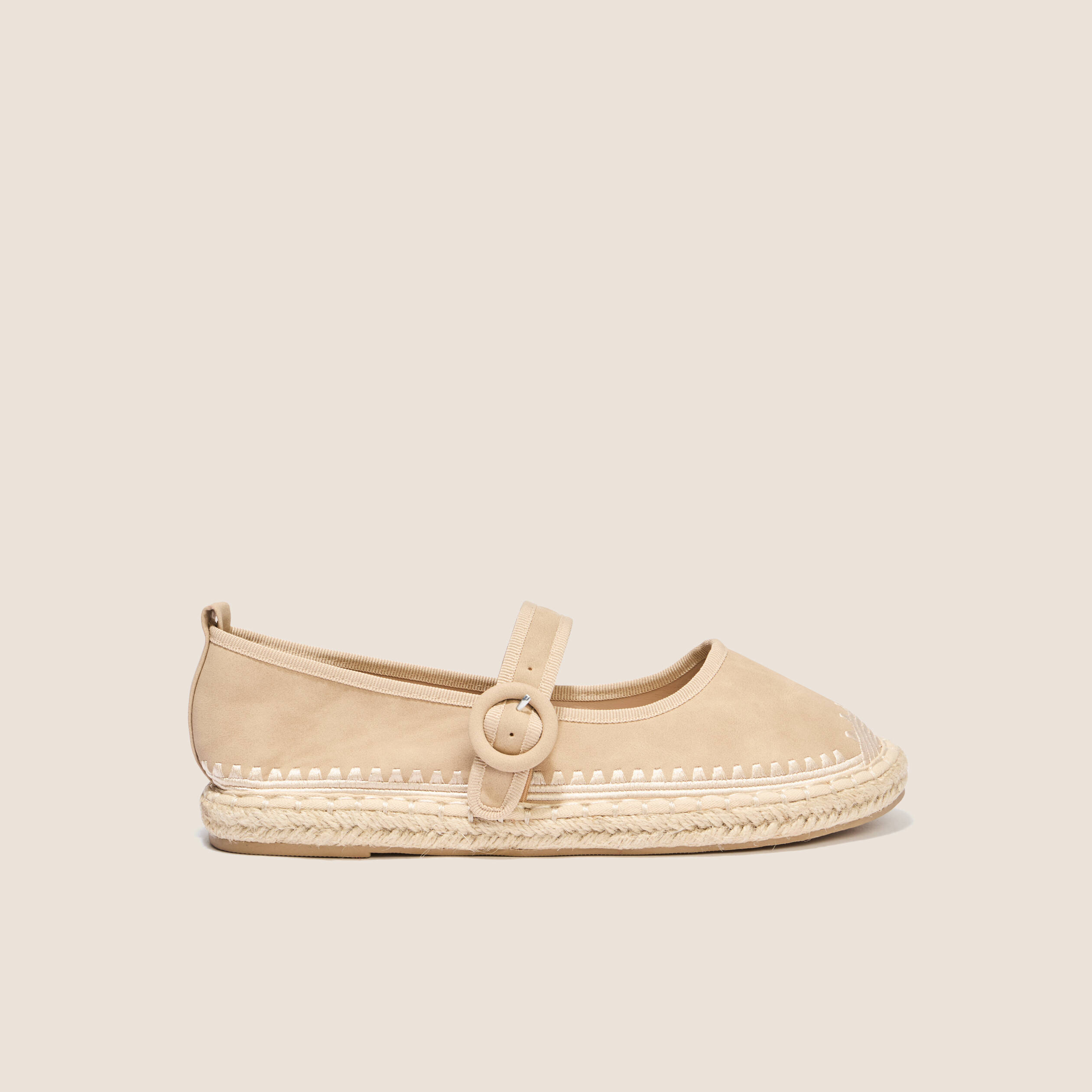 Ballerines semelle corde ivoire femme