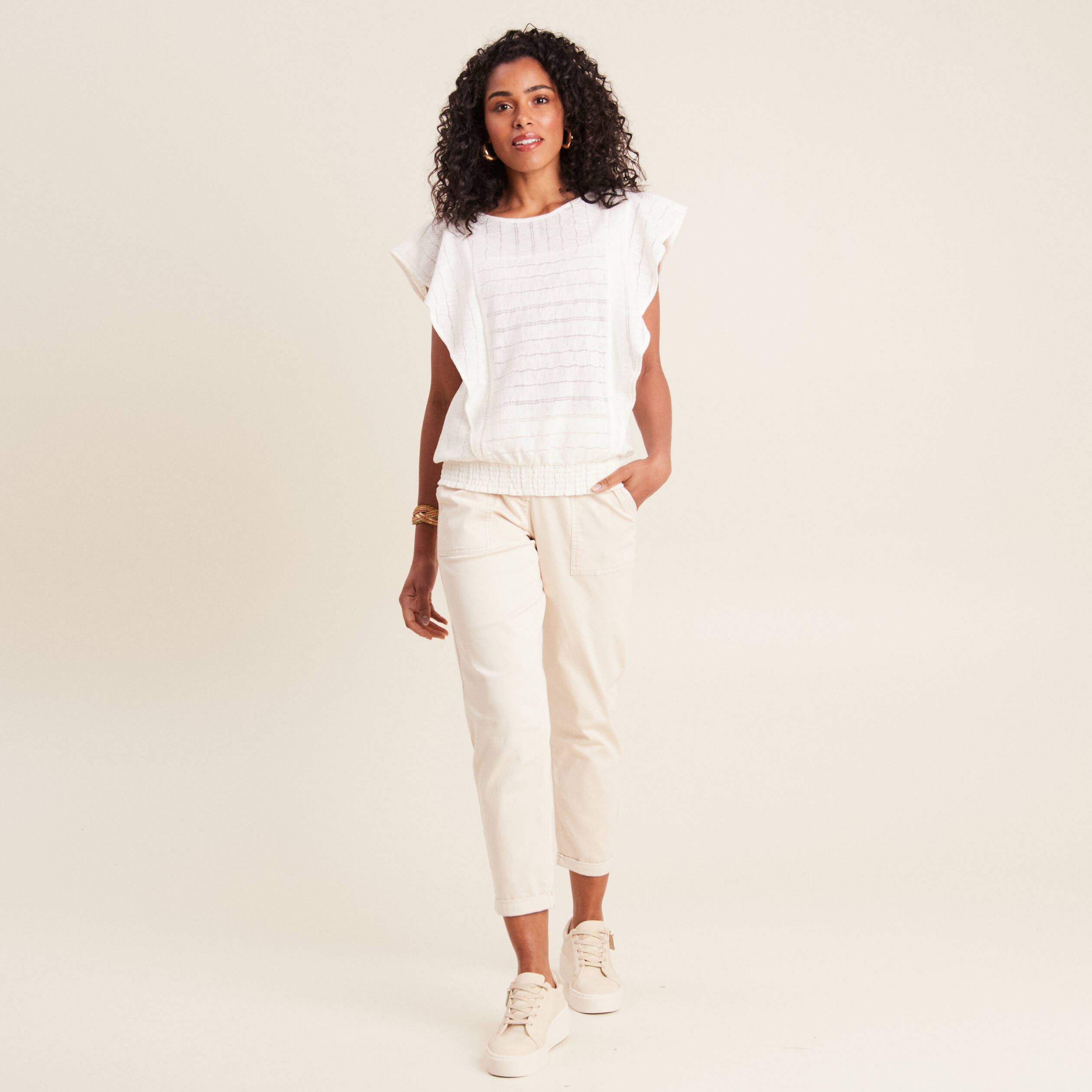 t shirt manches courtes ecru femme T-shirt manches courtes ecru femme