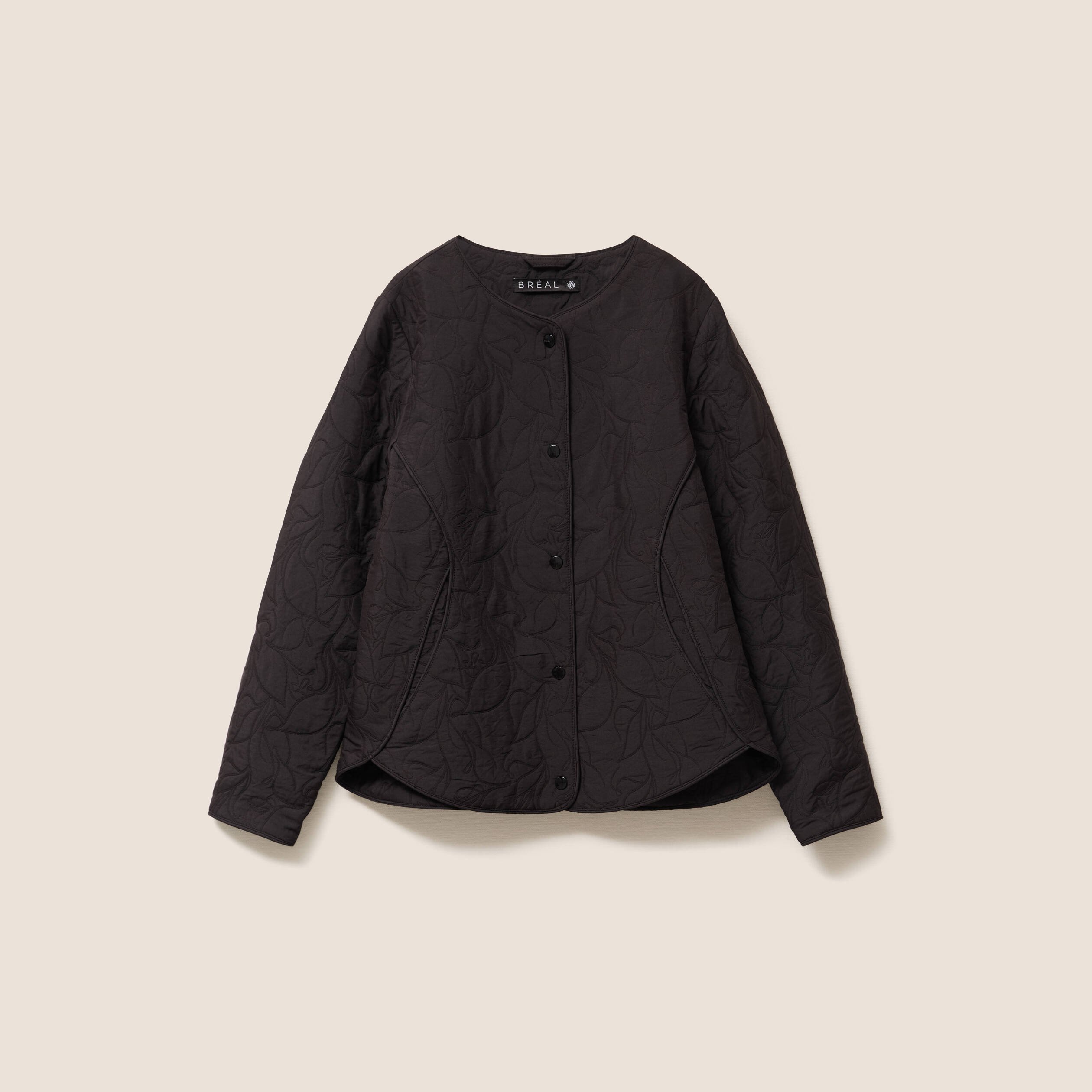 Doudoune sans col doublée noir femme