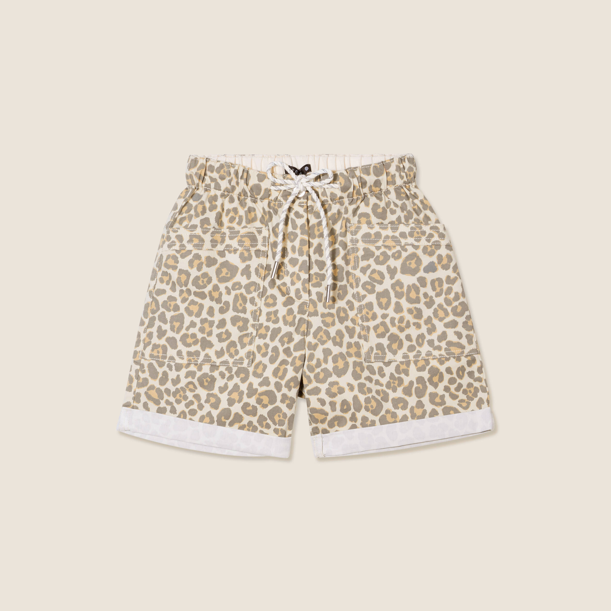 Short large taille &eacute;lastiqu&eacute;e blanc femme