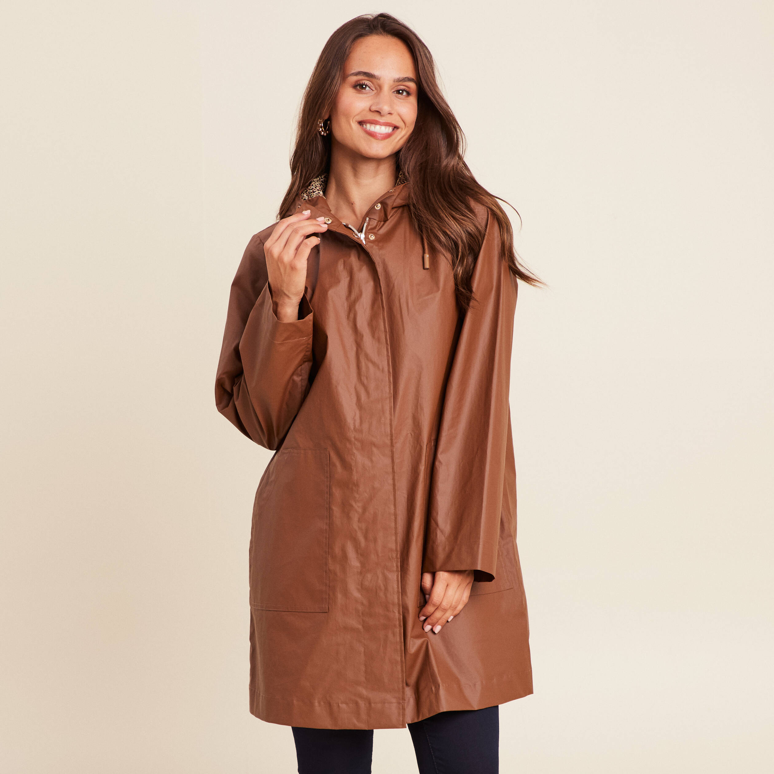 parka a capuche marron fonce femme Parka à capuche marron foncé femme