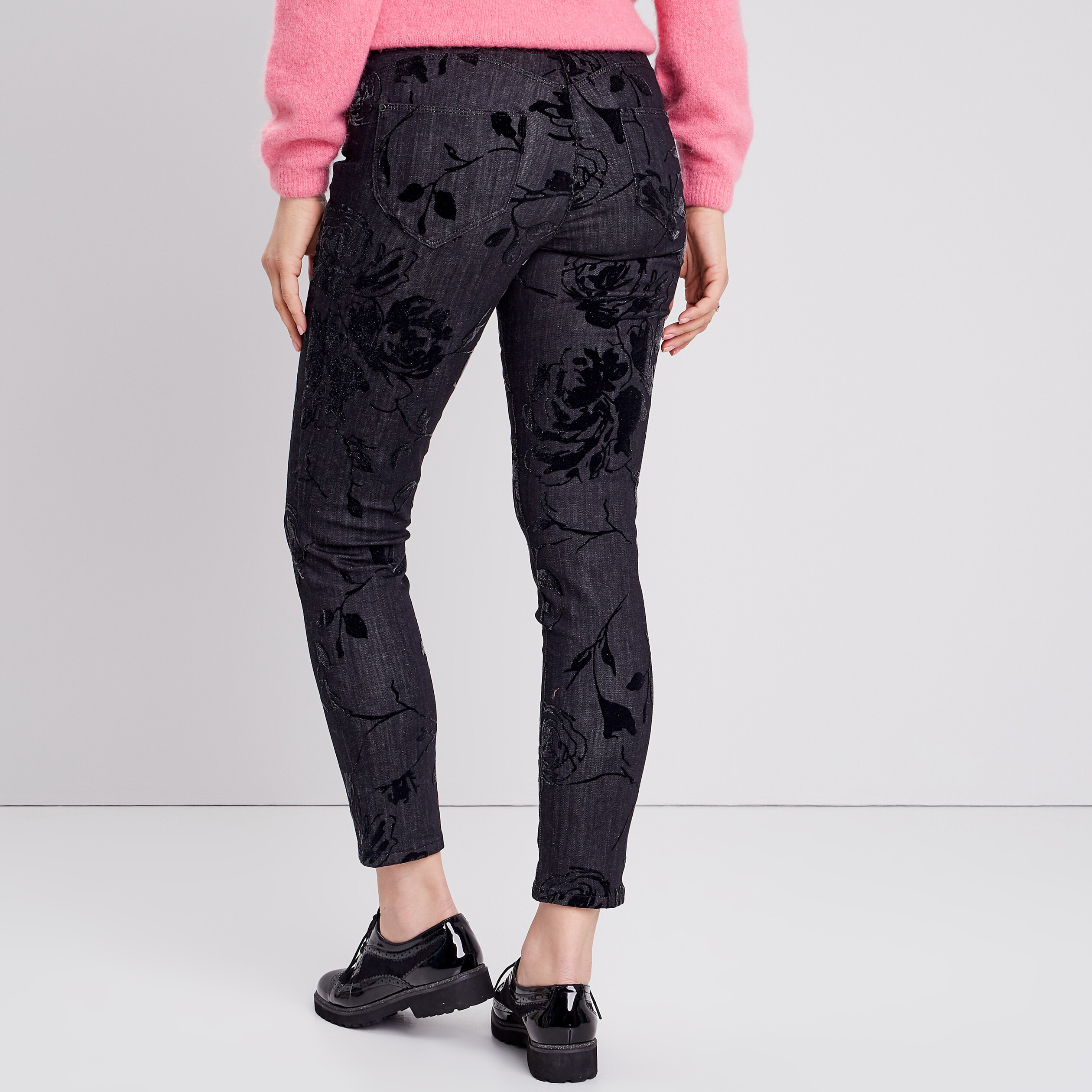 jean ajuste taille standard denim gris femme Jean ajusté taille standard denim gris femme