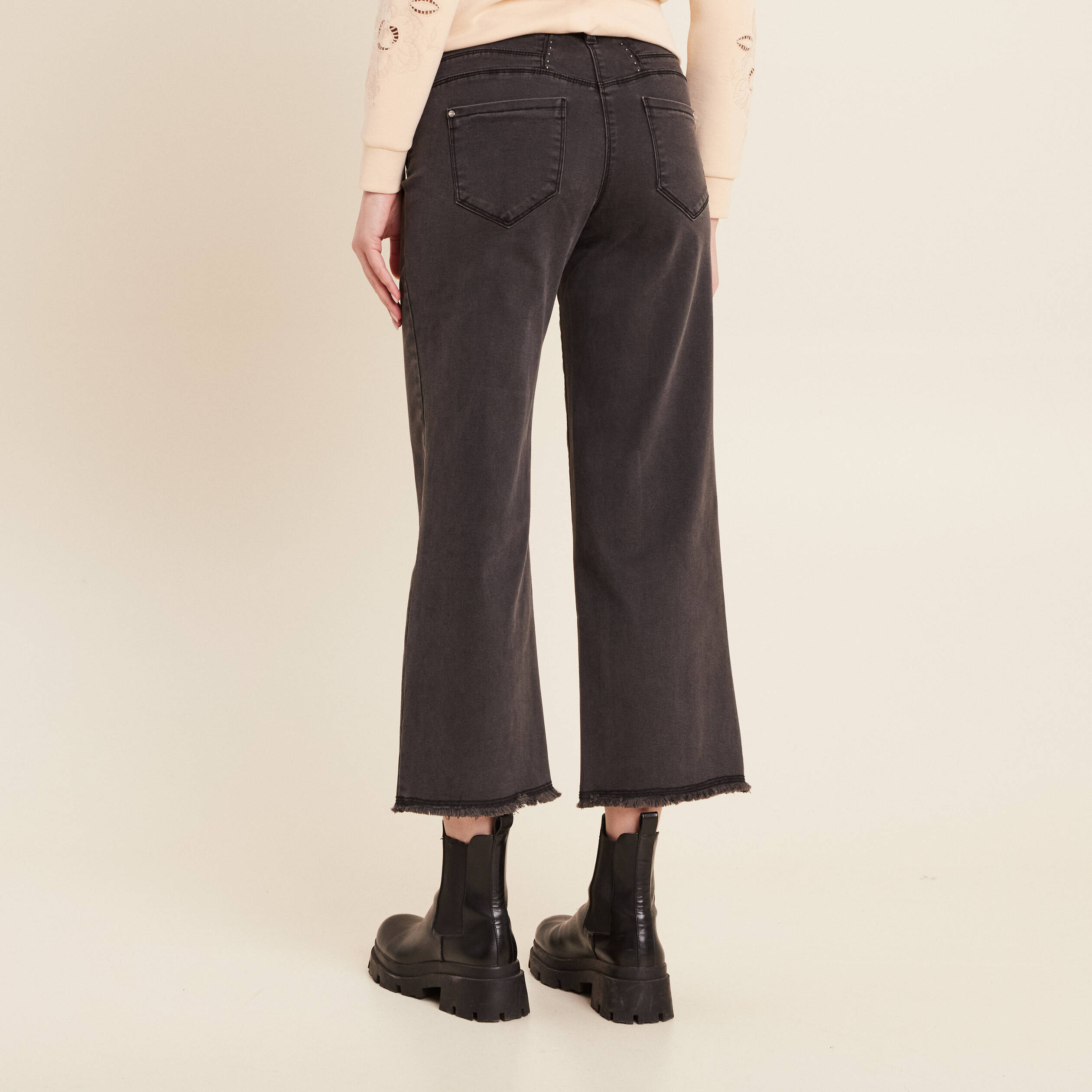 jean large 78eme denim gris femme Jean large 7/8ème denim gris femme