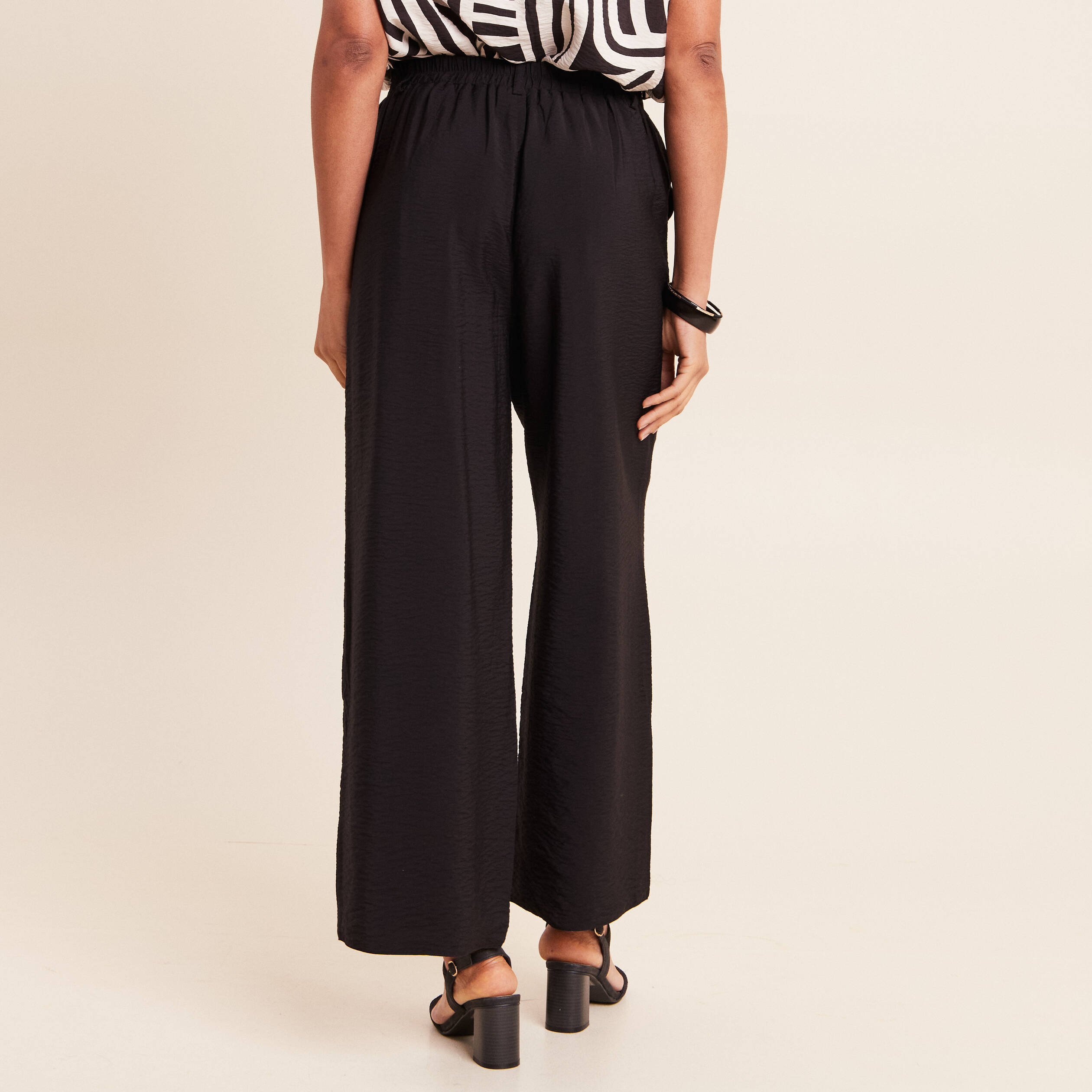 Pantalon magique Le R&eacute;versible large noir femme