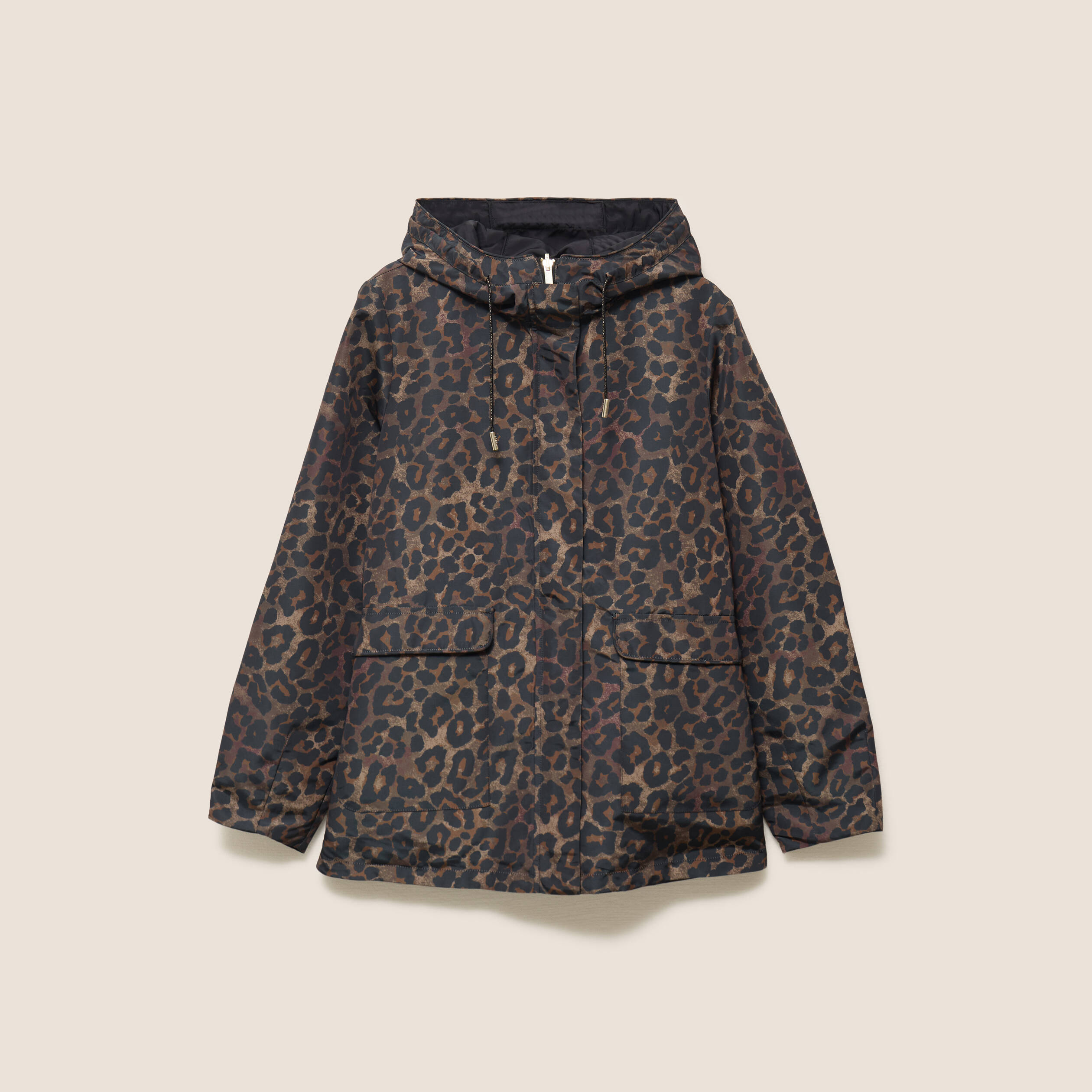 Parka cintr&eacute;e r&eacute;versible &agrave; capuche marron femme