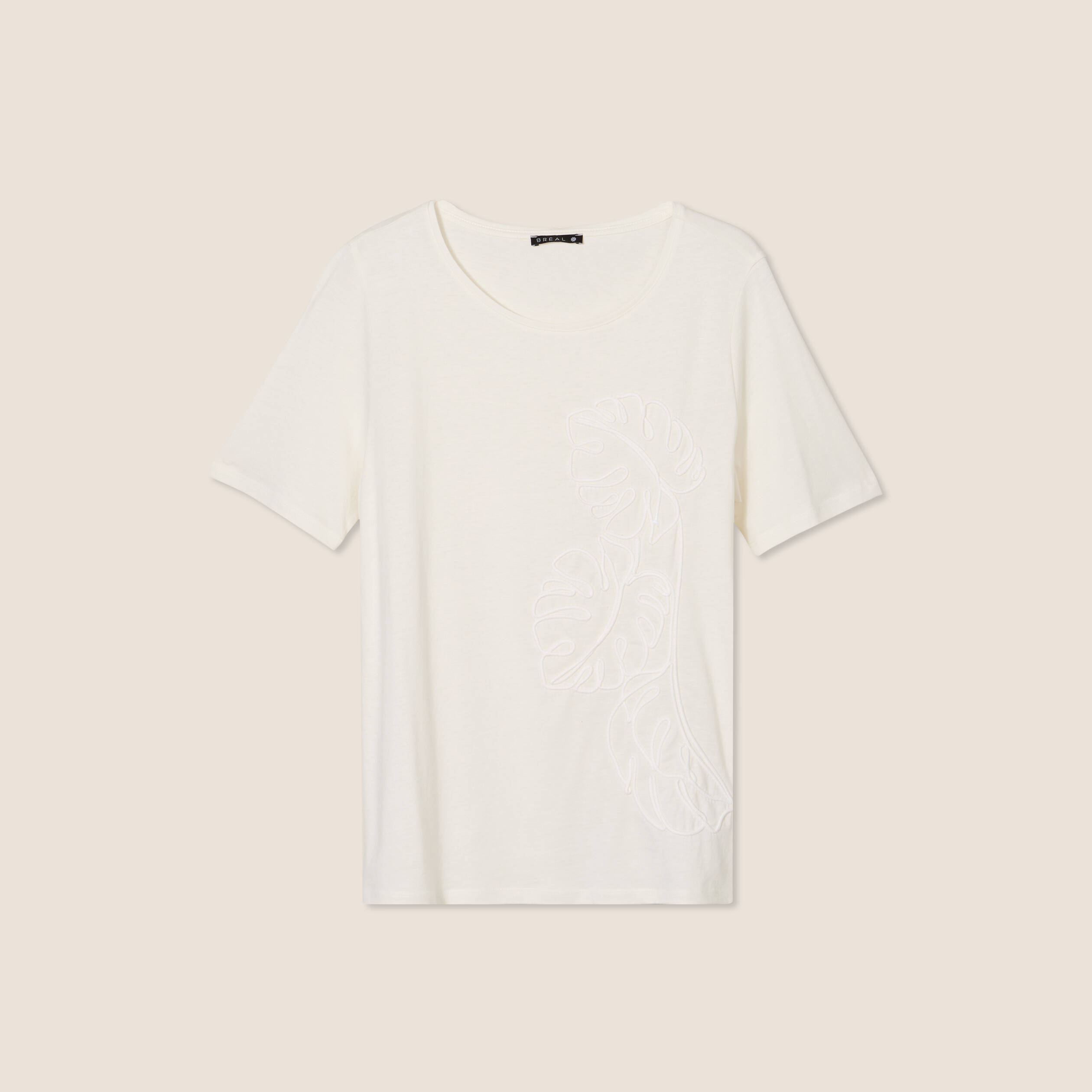 T-shirt manches courtes ecru femme
