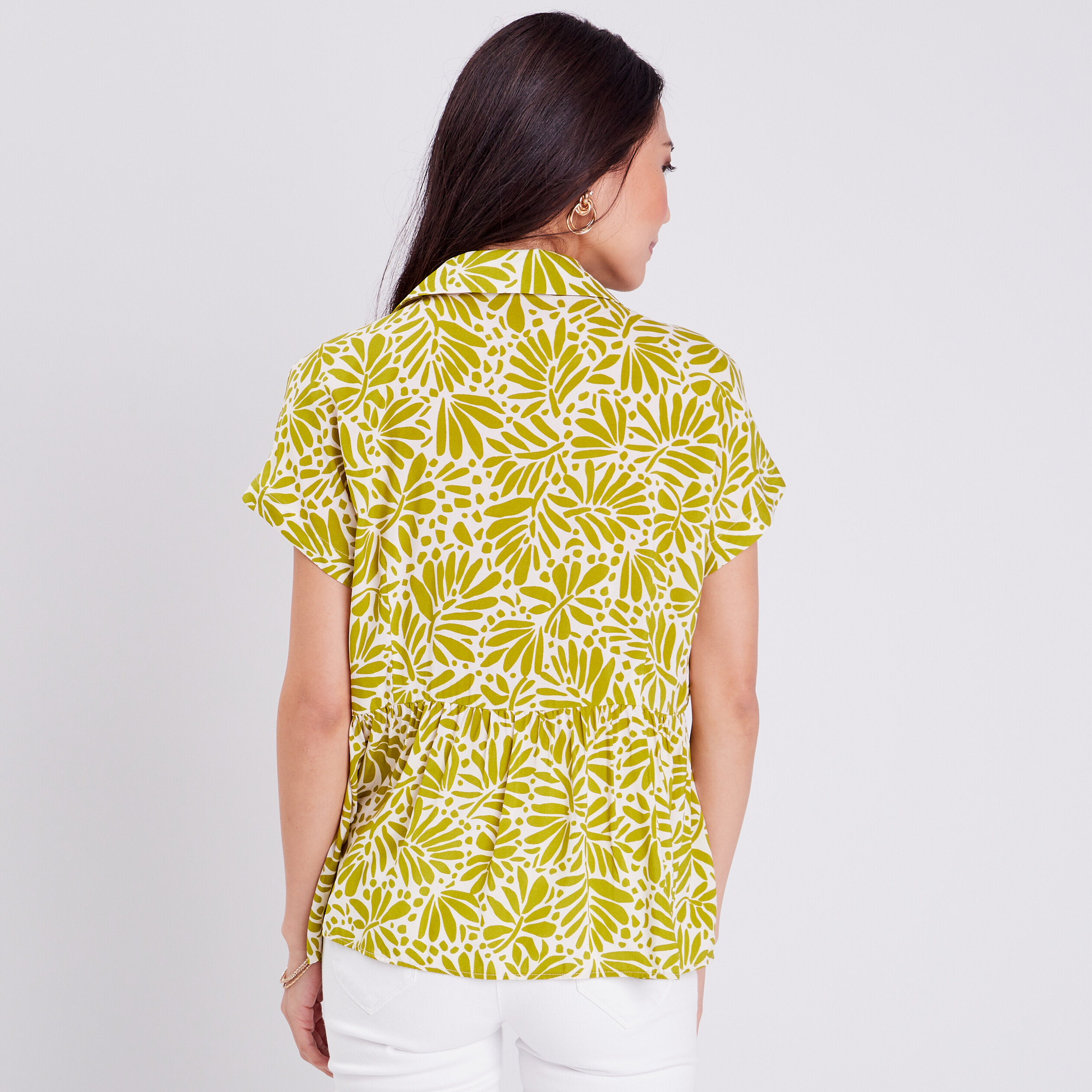 Blouse manches courtes vert femme