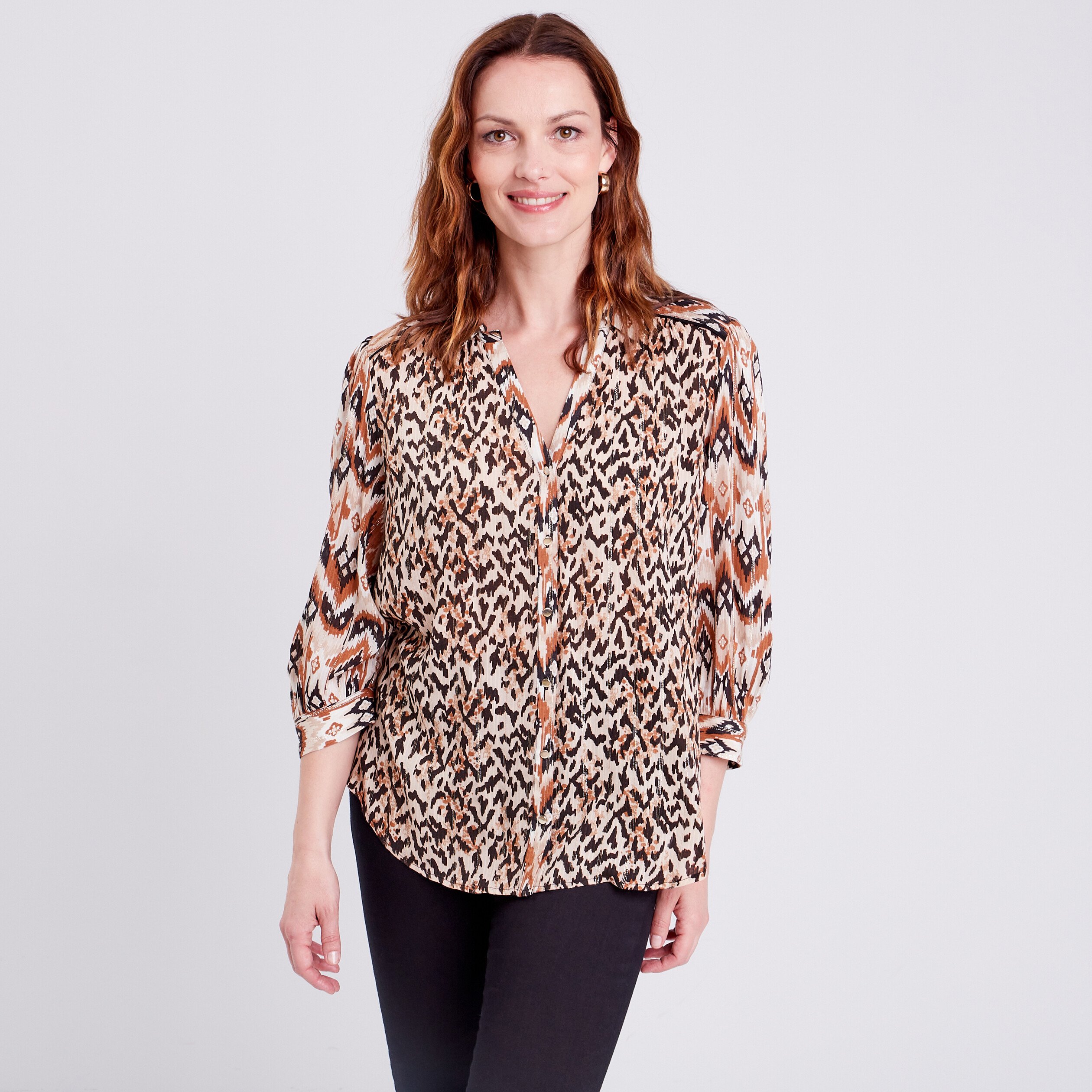 chemise manches longues beige femme Chemise manches longues beige femme